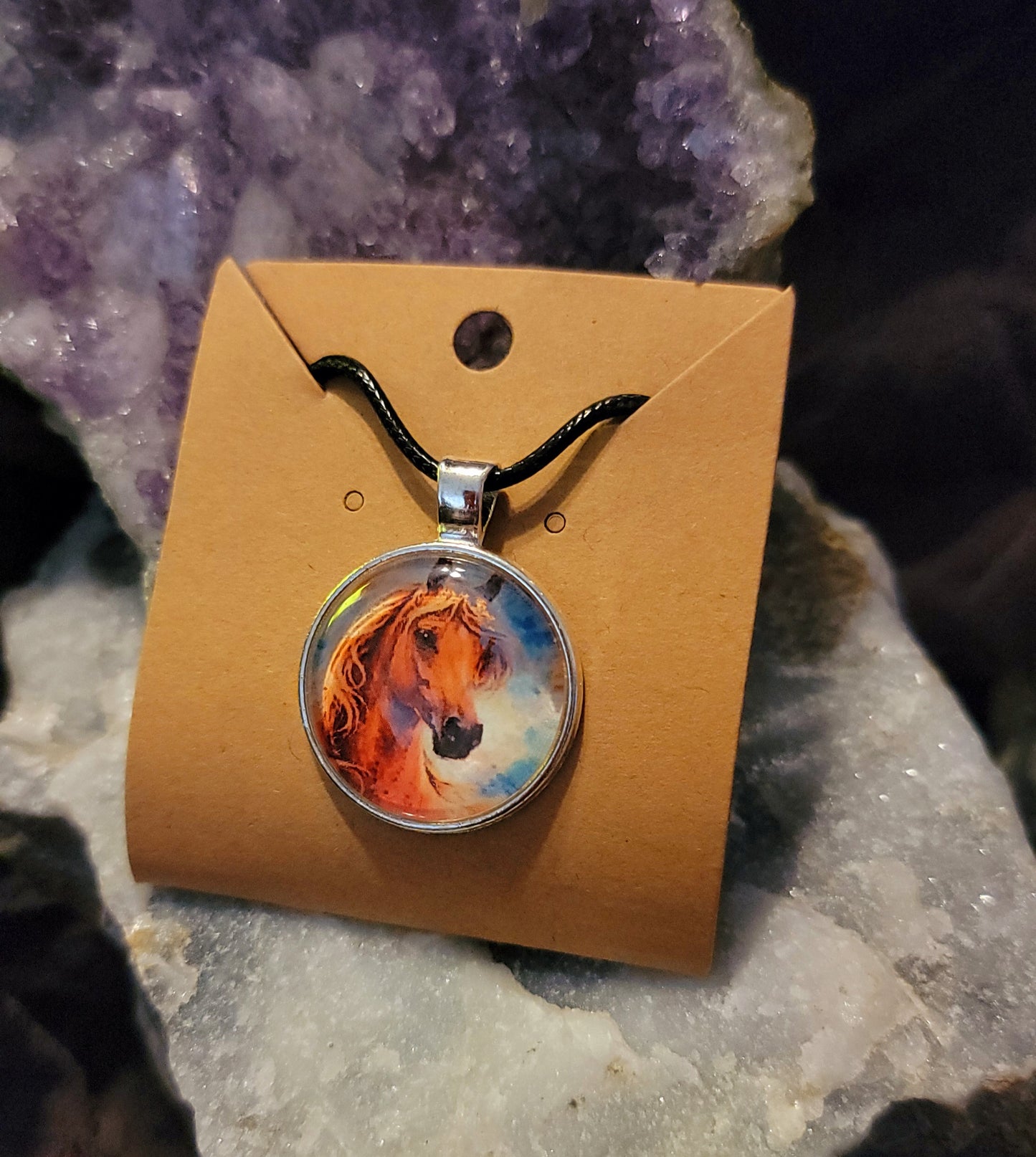 Chestnut Arabian Horse Art Print Pendant Necklace