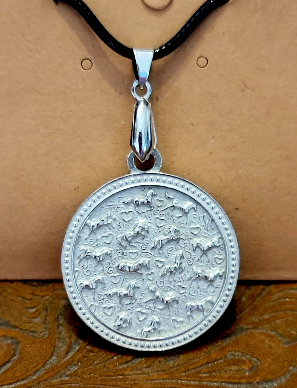 All the Pretty Ponies Pewter Horse herd pendant necklace