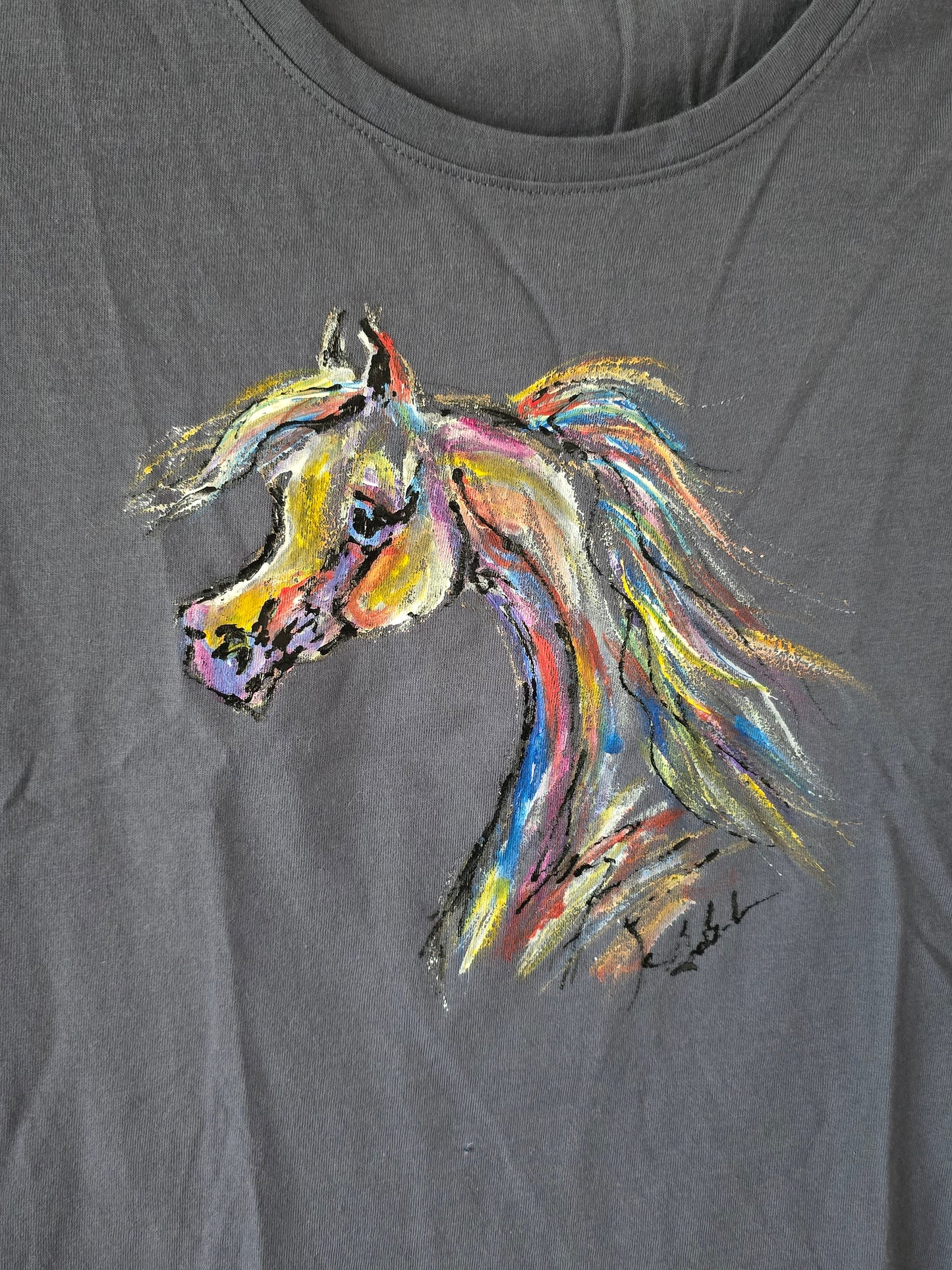 Hand-Painted Arabian Horse T-Shirt — Original Wearable Art