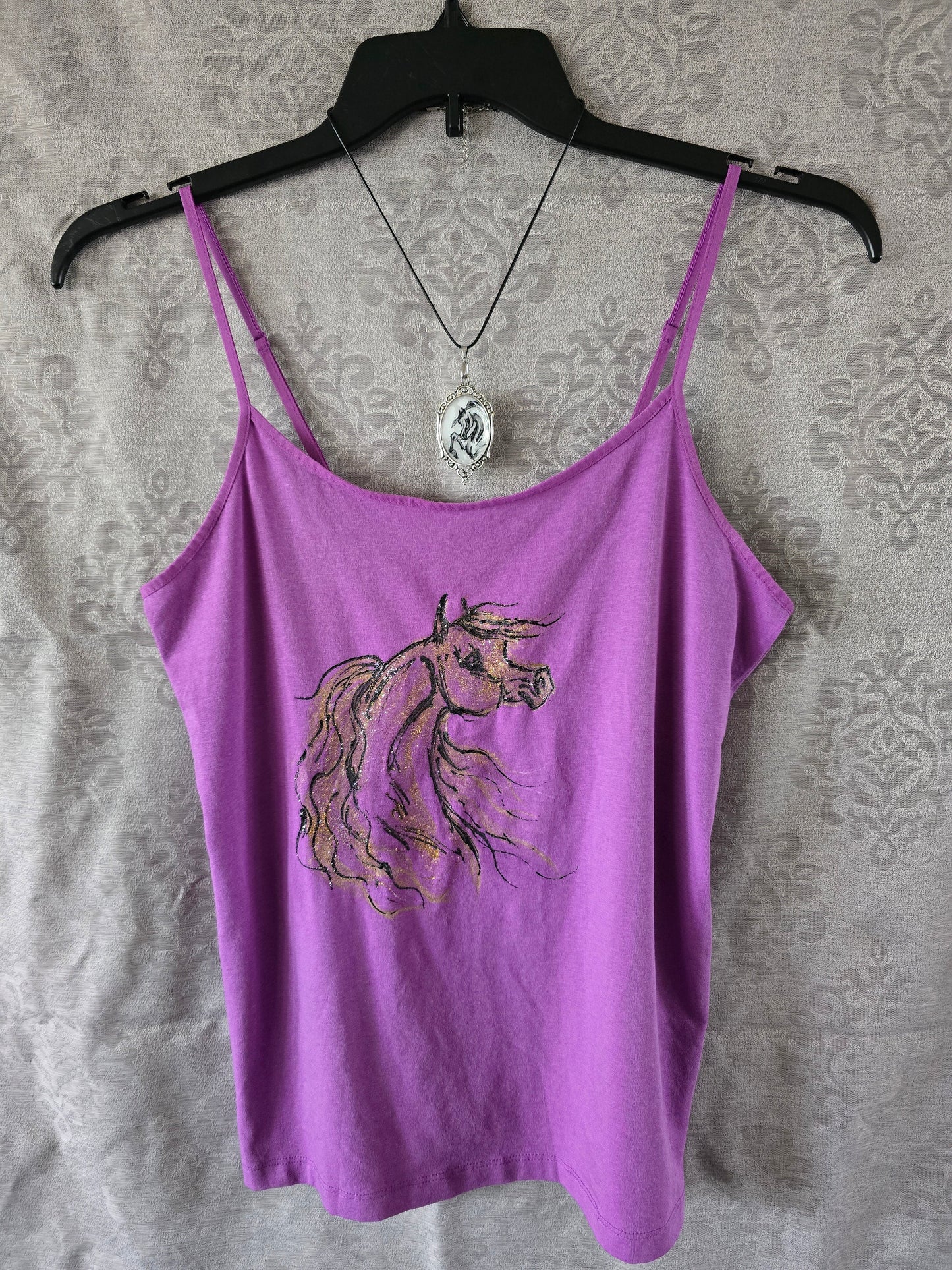 Hand-Painted Arabian Horse Cami — Original Wearable Art