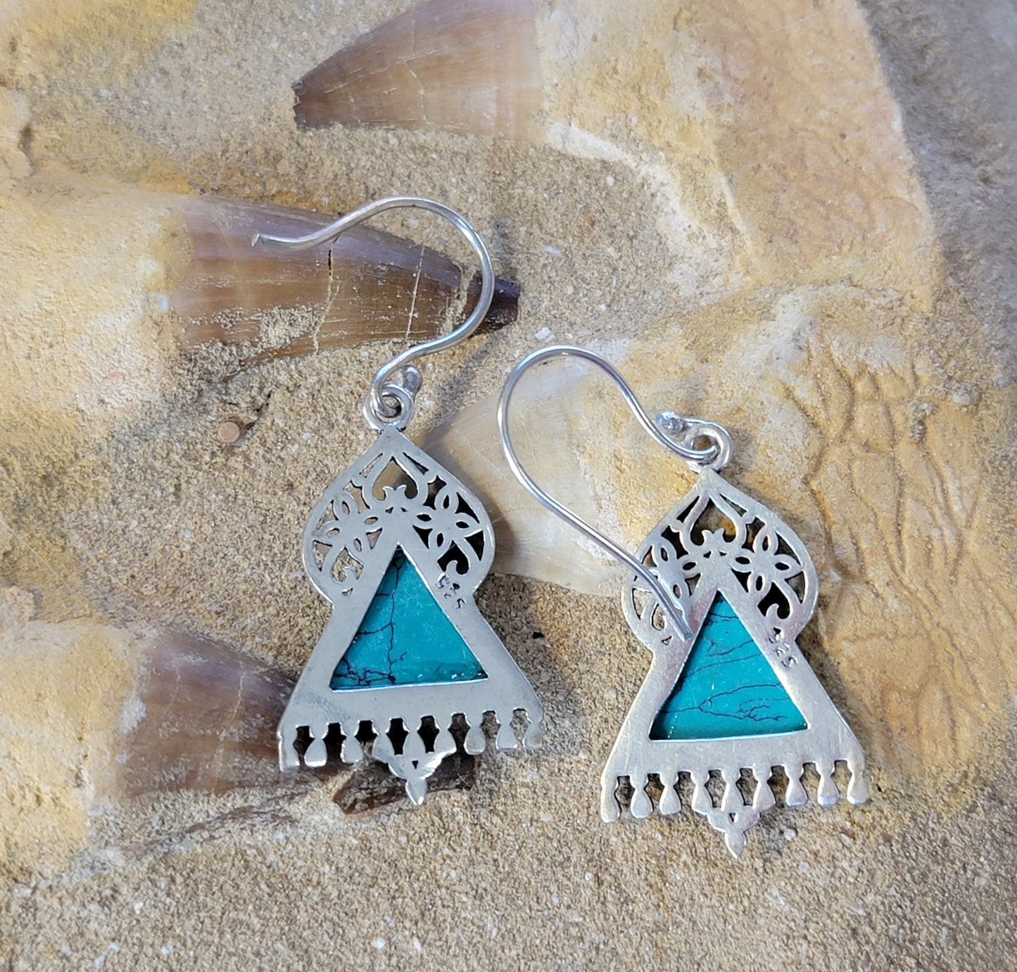 Tribal Bedouin Sterling Silver Arabian Horse earrings