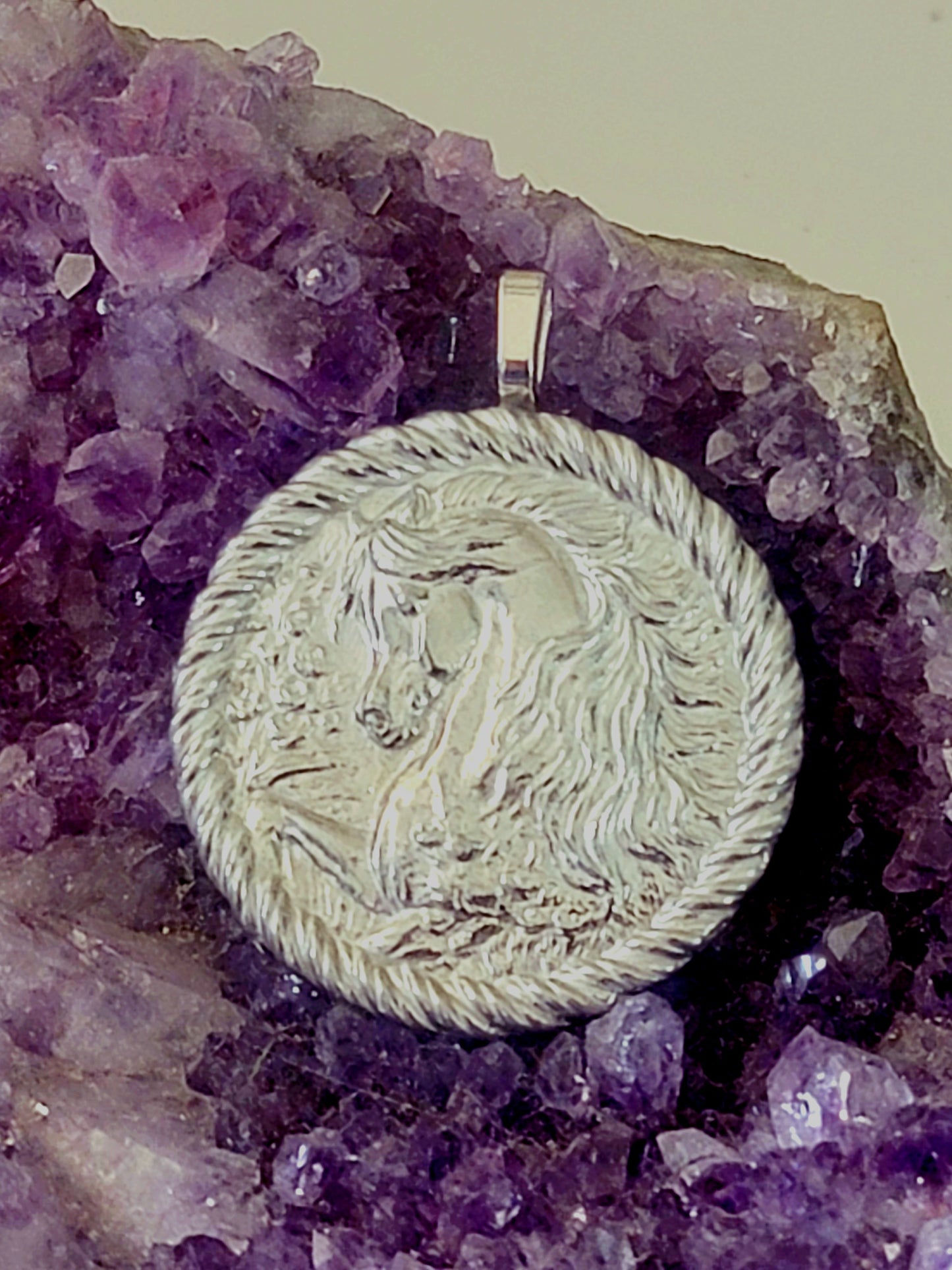 Exquisite Arabian Pewter Amethyst Pearl & Shell Necklace and Earring Set