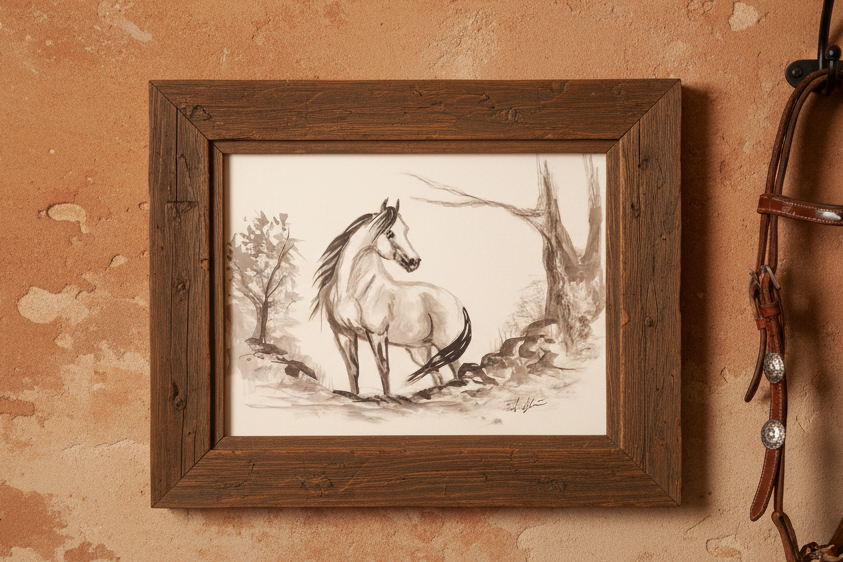 Wild Mustang — Original 9x12" Ink & Watercolor Equine Art