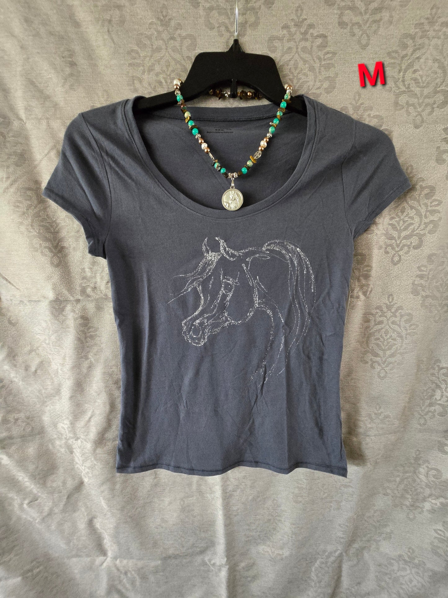 Hand-Painted Arabian Horse T-Shirt — Original Wearable Art