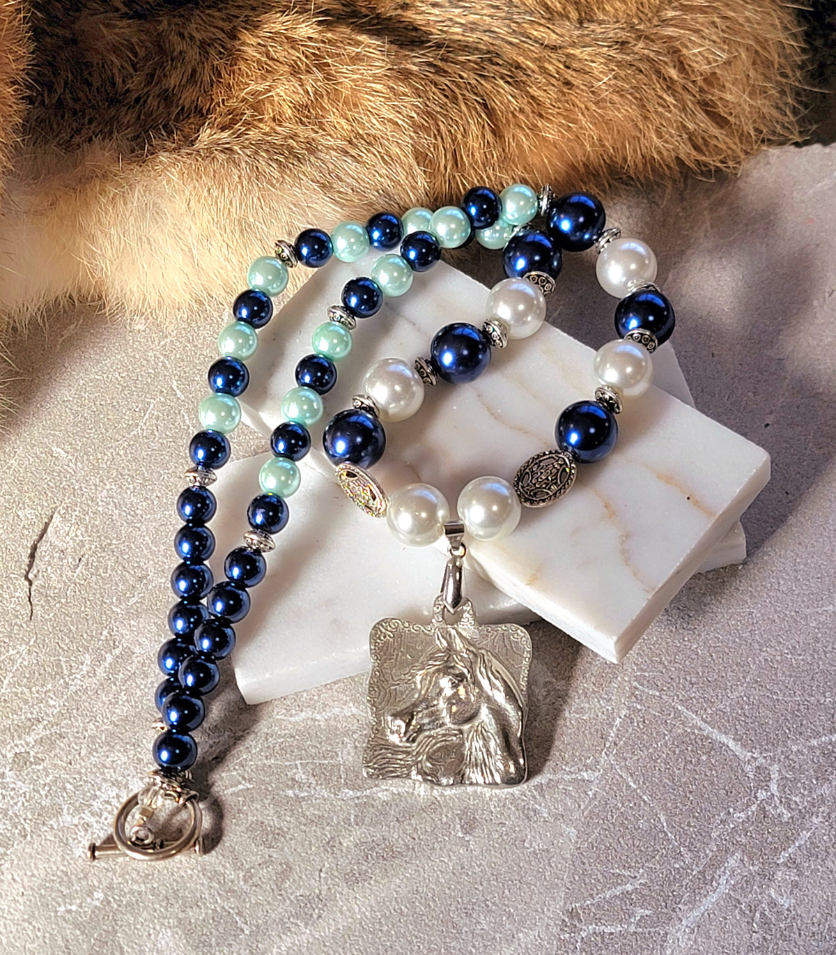 Beaded Pewter Necklaces