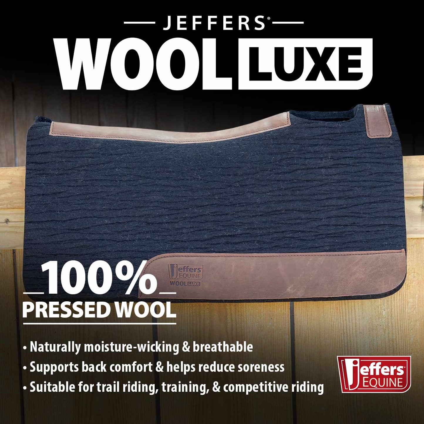 Premium WoolLuxe 100% Wool Equine Saddle Pad – Cushioned, Breathable, and Shock-Absorbing