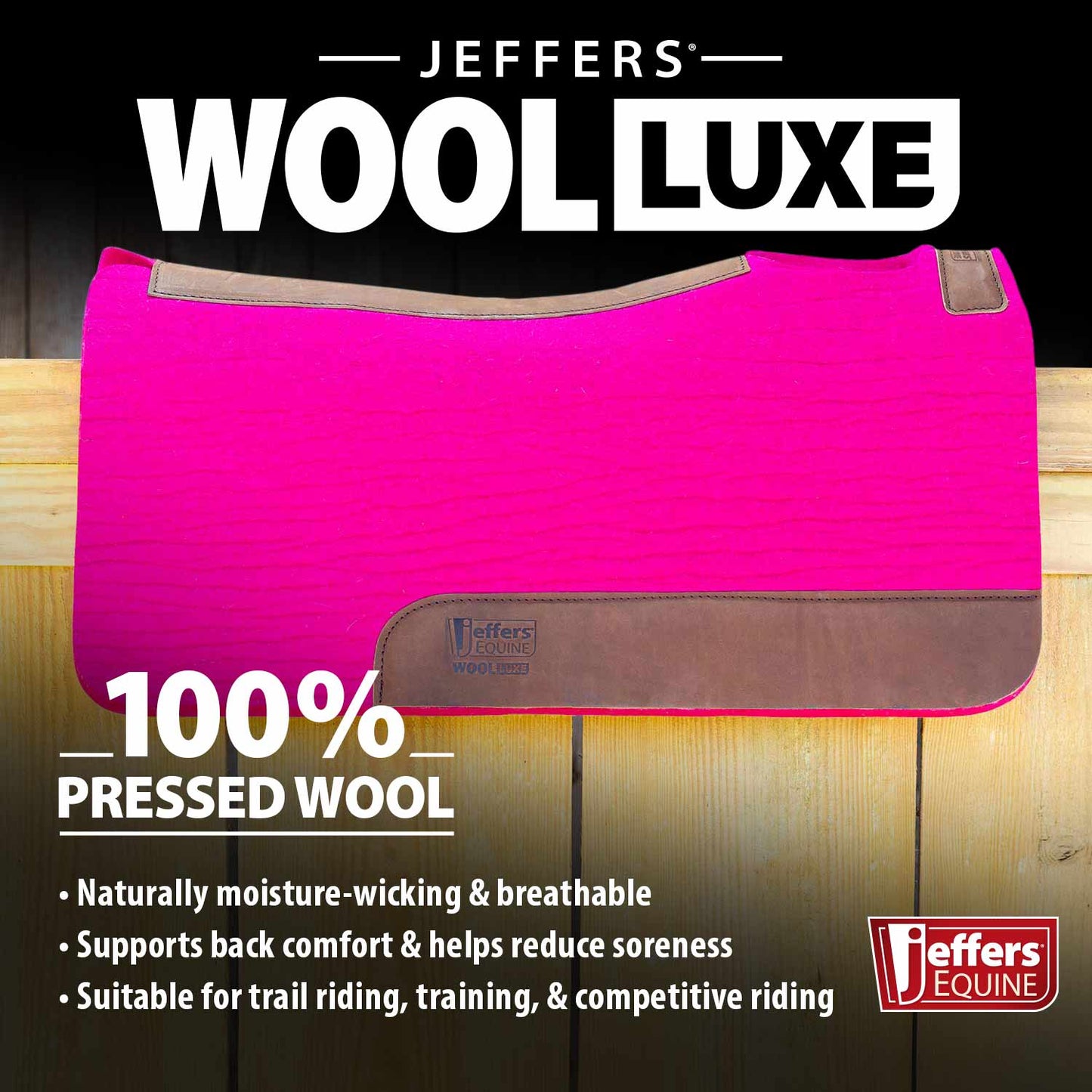 Premium WoolLuxe 100% Wool Equine Saddle Pad – Cushioned, Breathable, and Shock-Absorbing