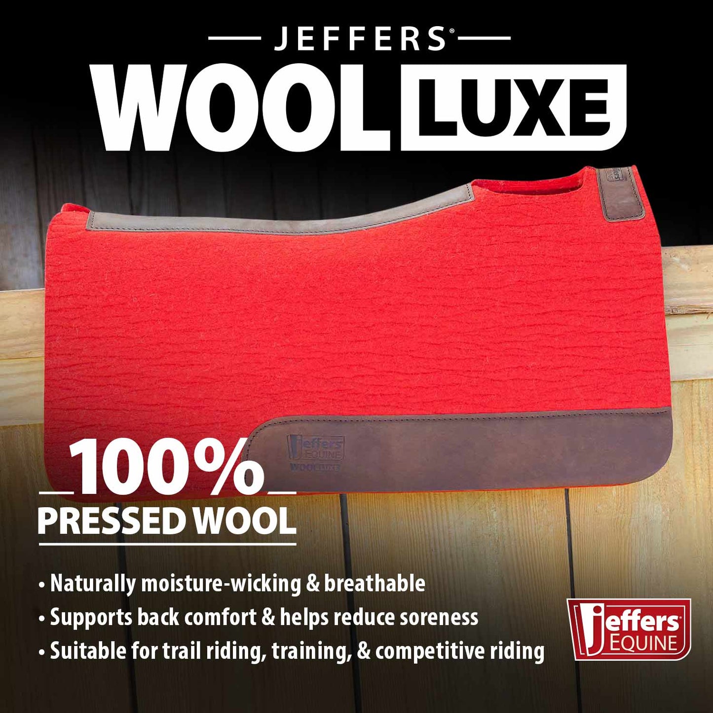 Premium WoolLuxe 100% Wool Equine Saddle Pad – Cushioned, Breathable, and Shock-Absorbing