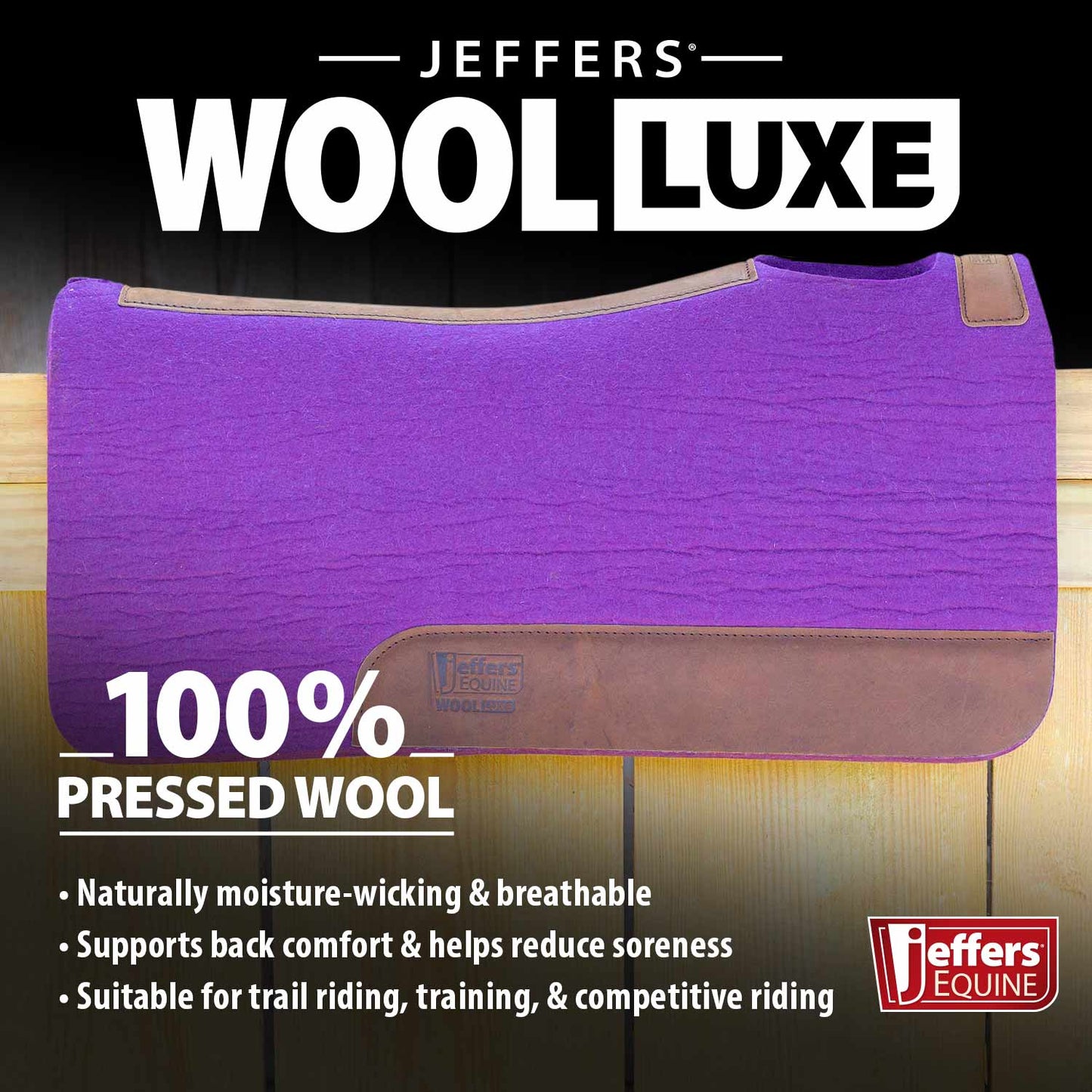 Premium WoolLuxe 100% Wool Equine Saddle Pad – Cushioned, Breathable, and Shock-Absorbing