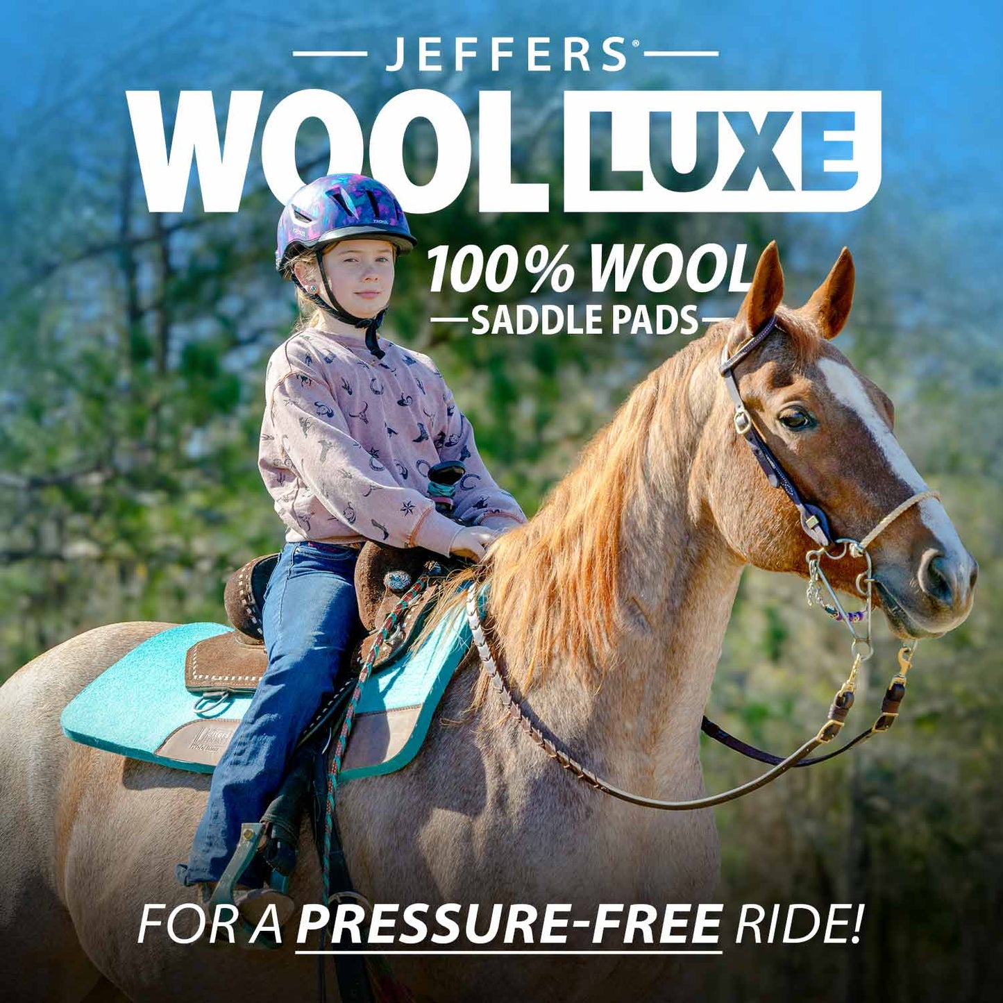 Premium WoolLuxe 100% Wool Equine Saddle Pad – Cushioned, Breathable, and Shock-Absorbing
