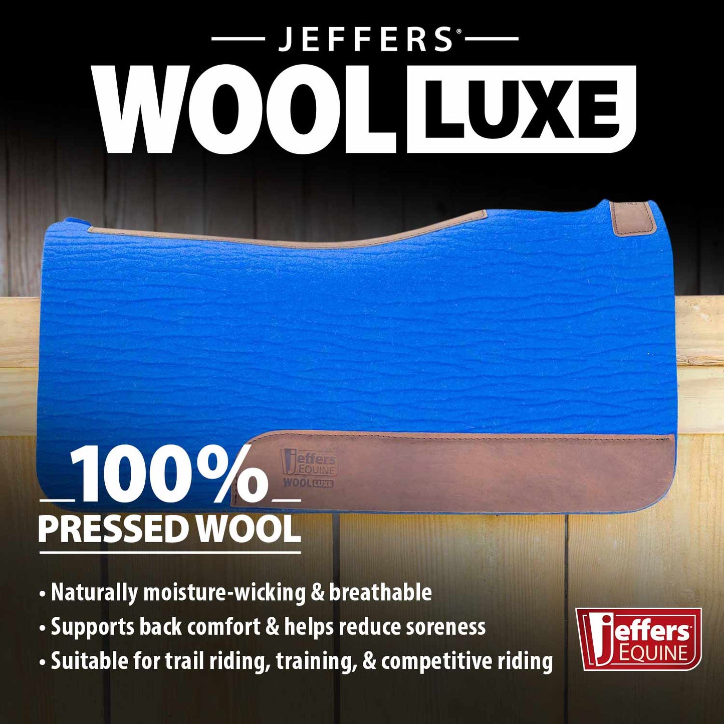 Premium WoolLuxe 100% Wool Equine Saddle Pad – Cushioned, Breathable, and Shock-Absorbing