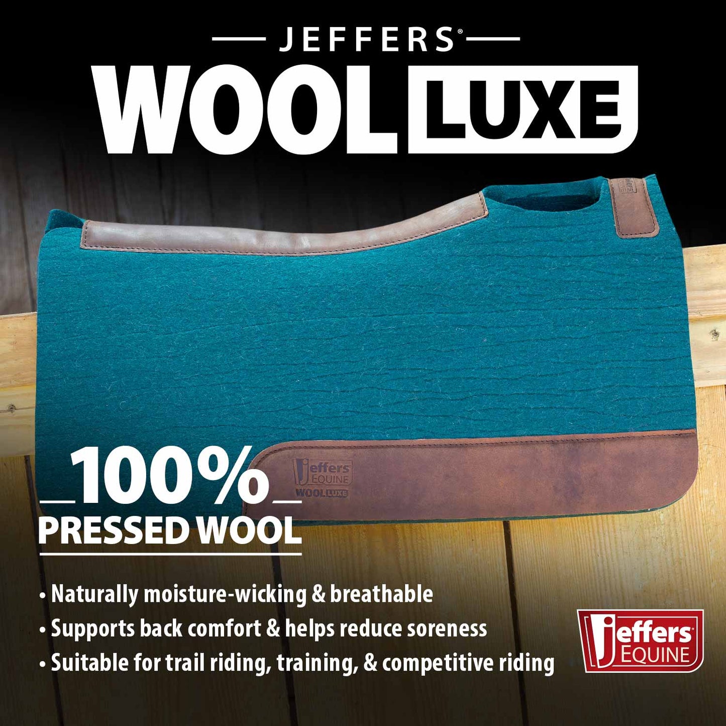 Premium WoolLuxe 100% Wool Equine Saddle Pad – Cushioned, Breathable, and Shock-Absorbing