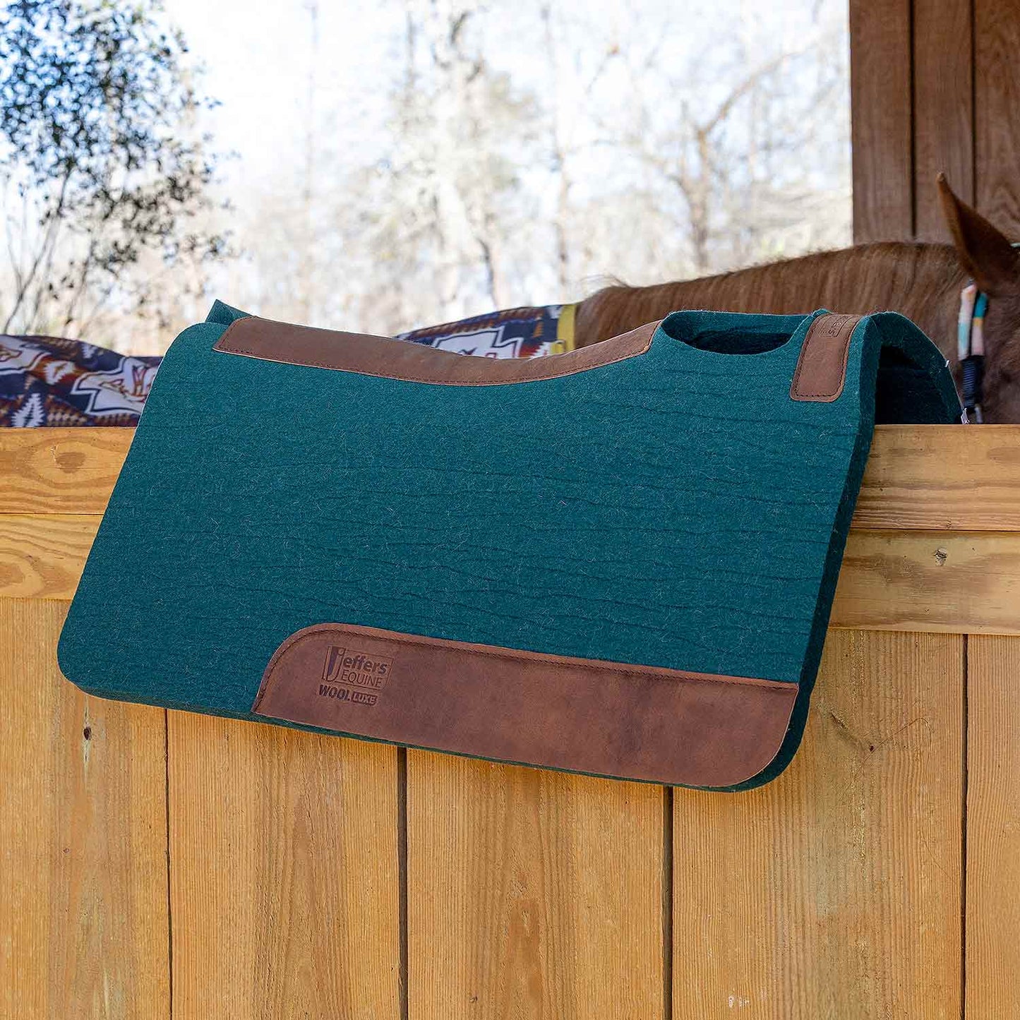 Premium WoolLuxe 100% Wool Equine Saddle Pad – Cushioned, Breathable, and Shock-Absorbing