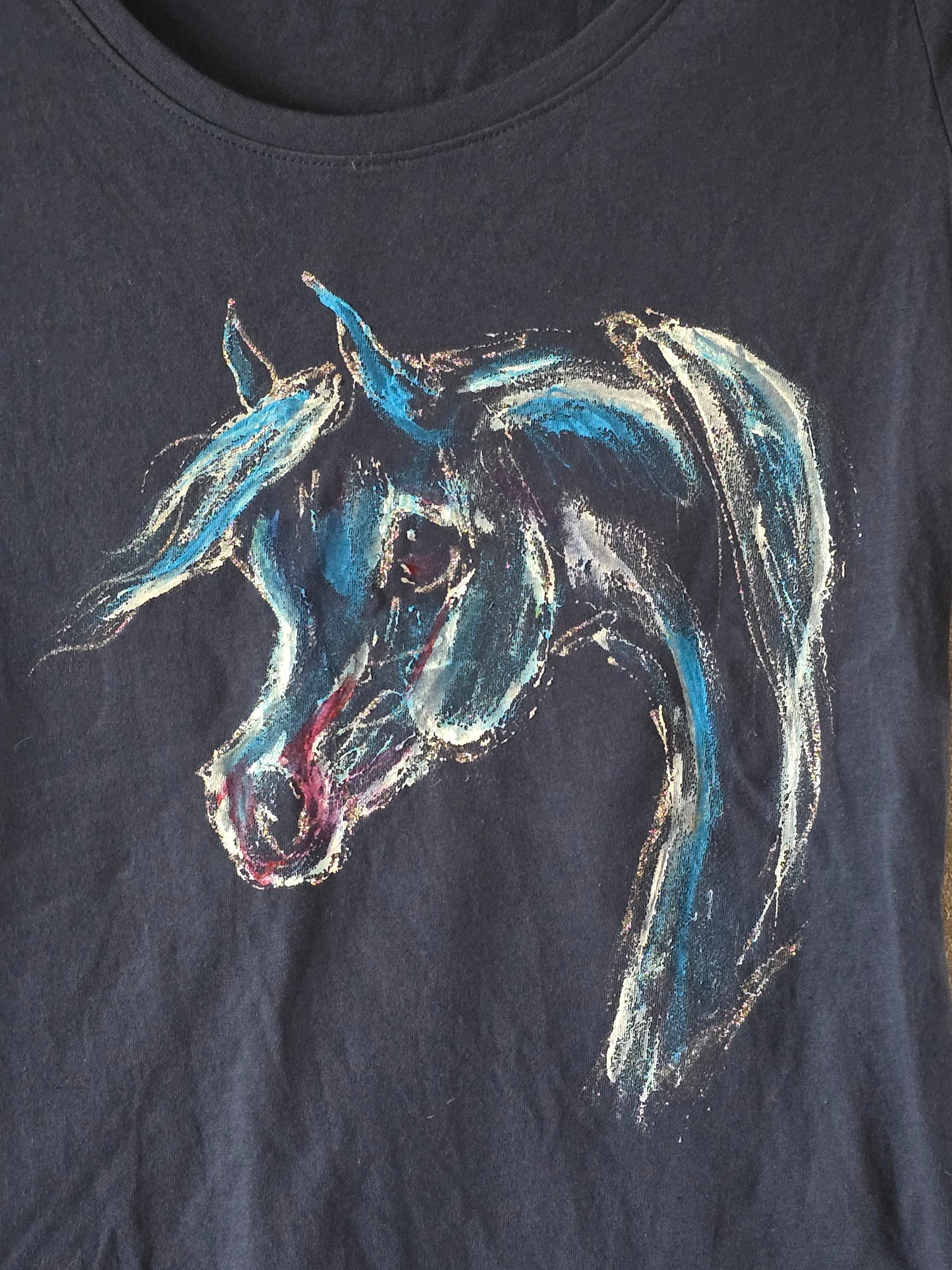 Hand-Painted Arabian Horse T-Shirt — Original Wearable Art