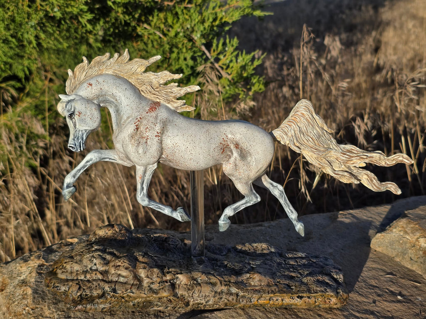 Shahdeen – Flea Bitten Grey | One of a Kind Hand Painted Model Horse