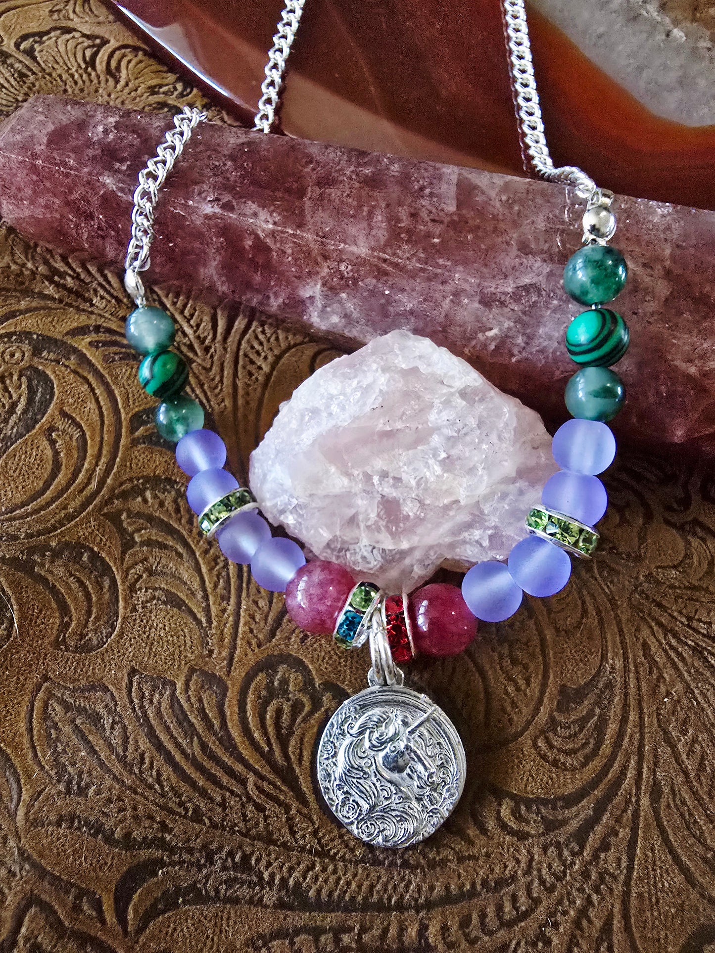 Enchanted Meadow — Unicorn Pewter Necklace