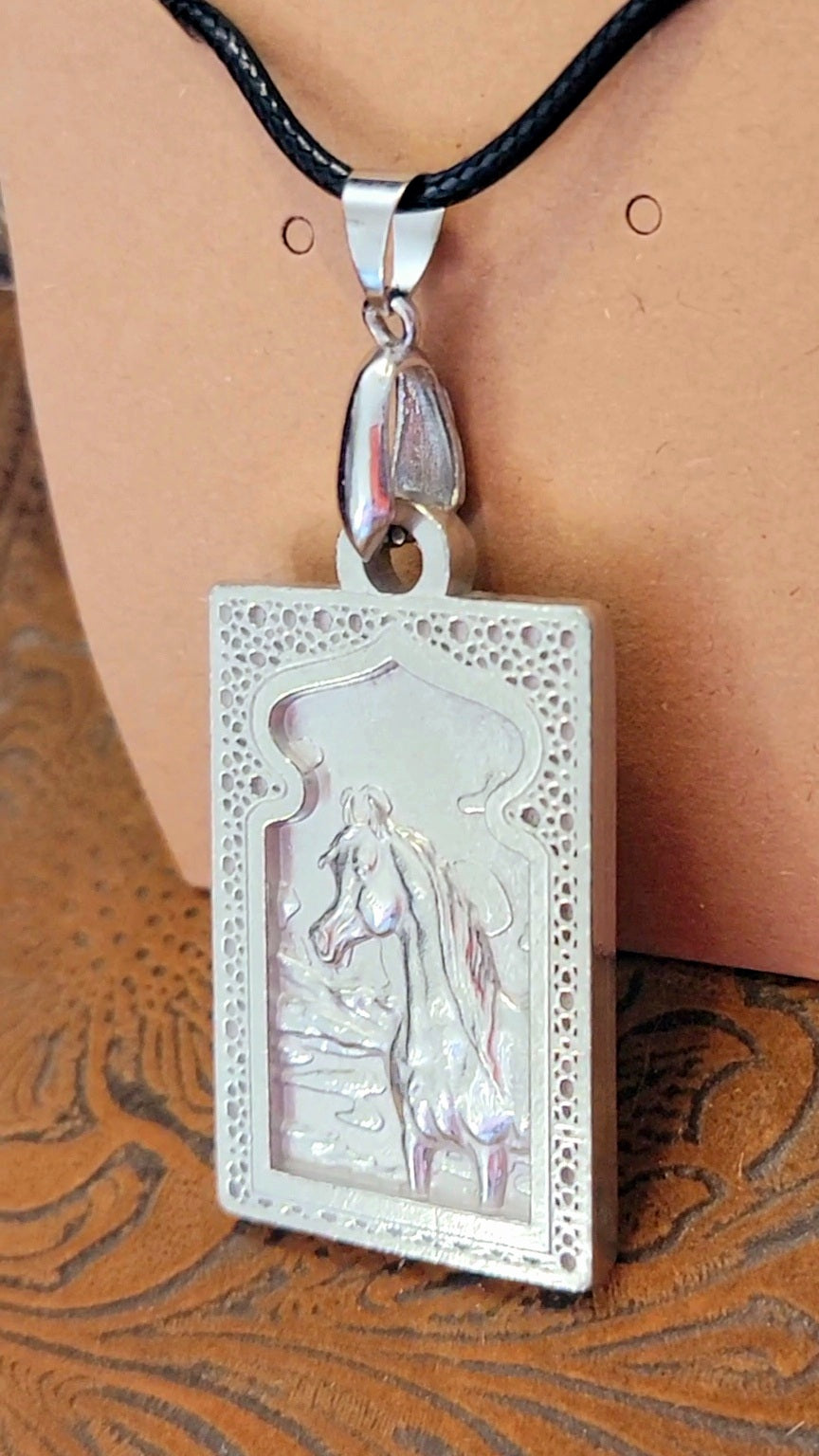 Moroccan Prince Pewter Arabian Horse necklace