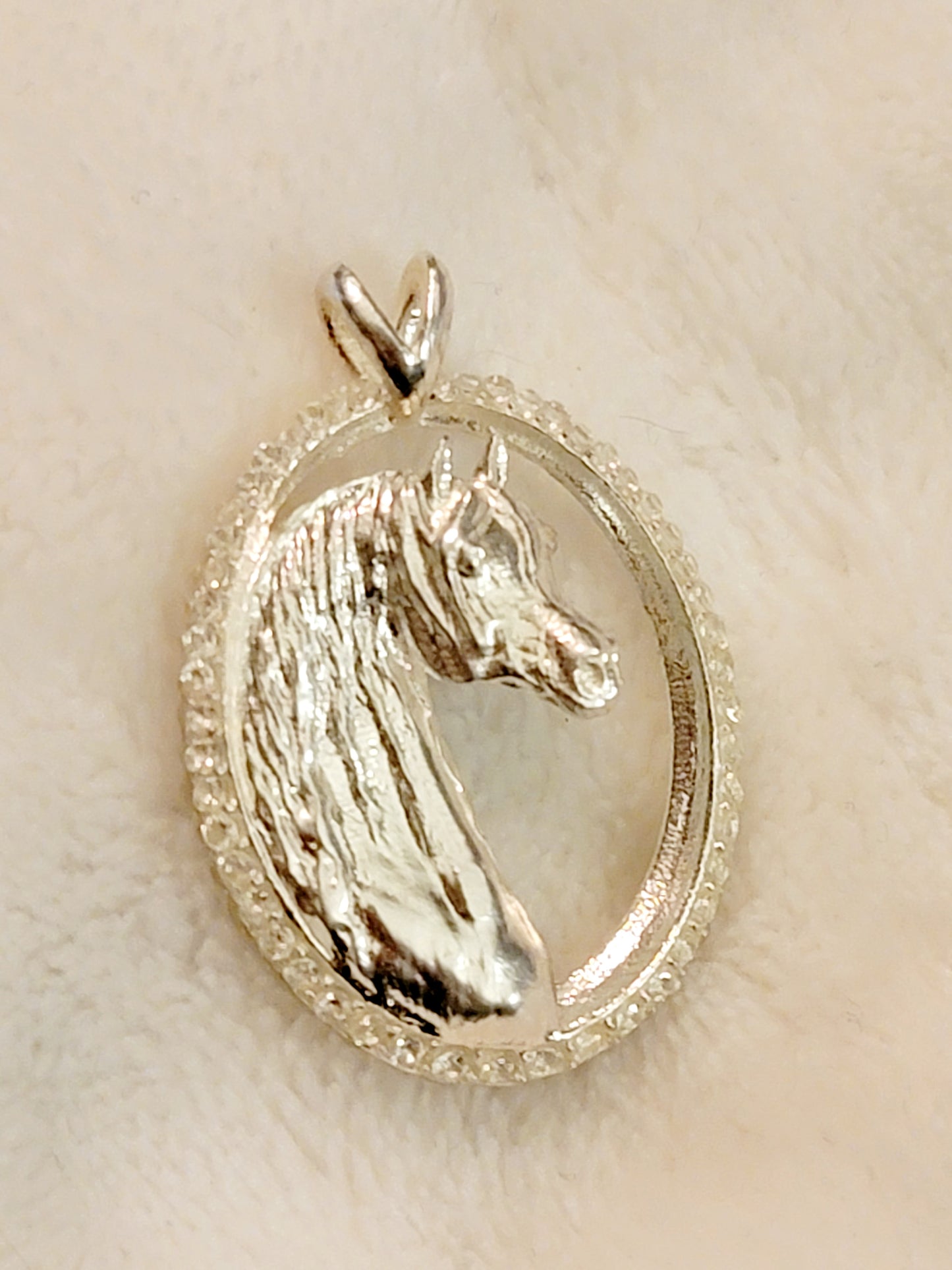 Sterling Silver Arabian Horse CZ Diamond Pendant