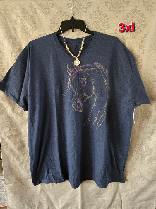 Hand-Painted Arabian Horse T-Shirt — Original Wearable Art