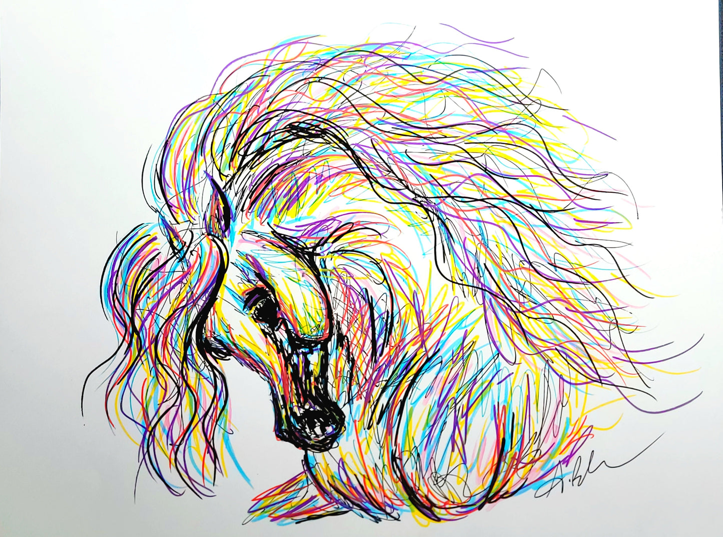 Untamed — Original 9x12" Multimedia Horse Painting