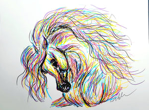 Untamed — Original 9x12" Multimedia Horse Painting