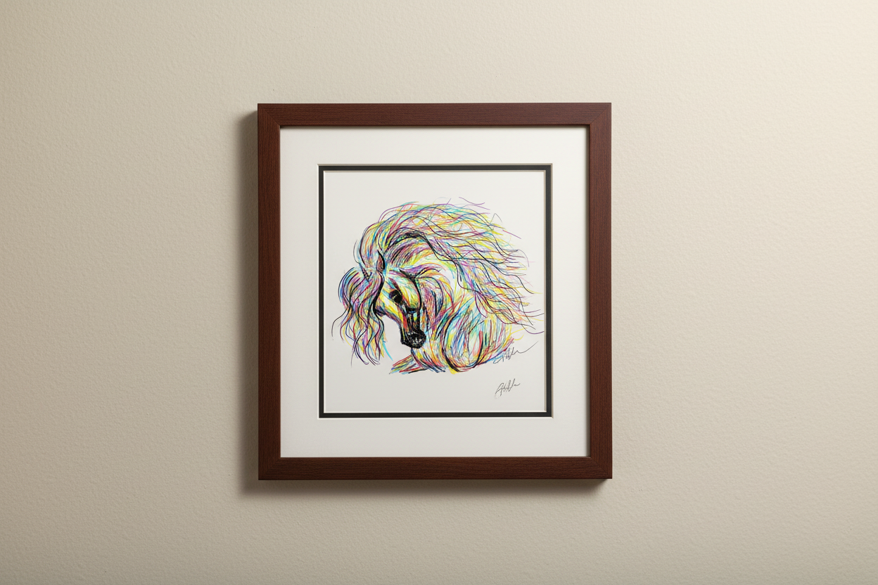 Untamed — Original 9x12" Multimedia Horse Painting