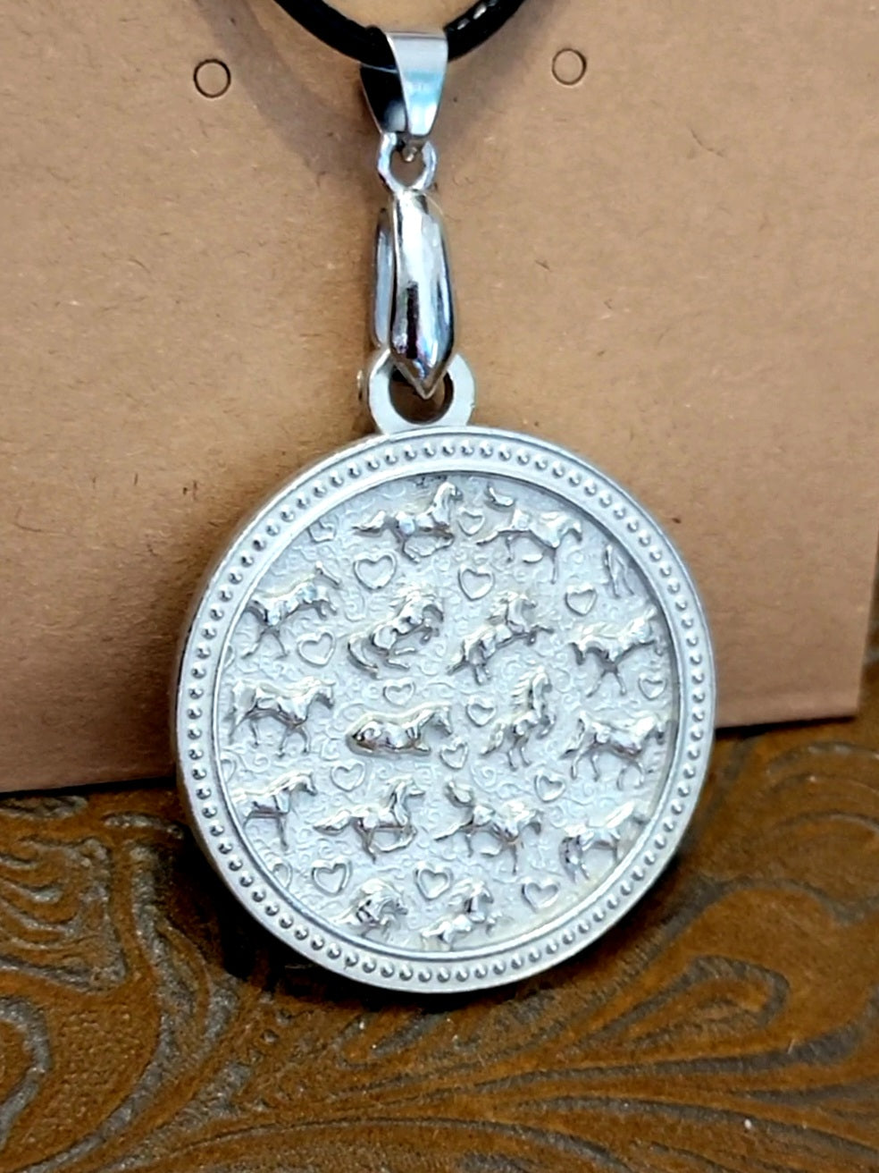 All the Pretty Ponies Pewter Horse herd pendant necklace