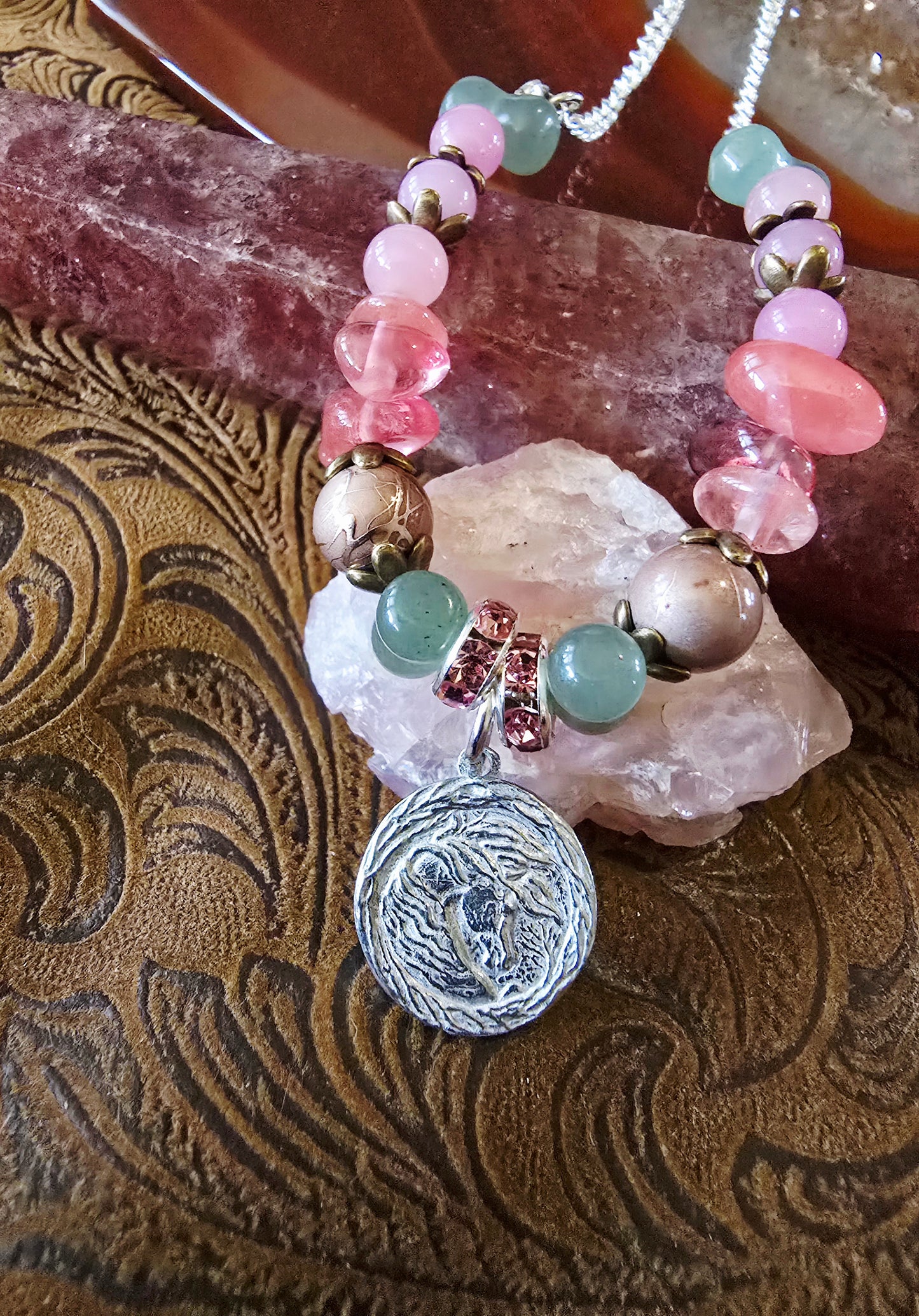 Cherry Blossom Celebration — Horse Necklace