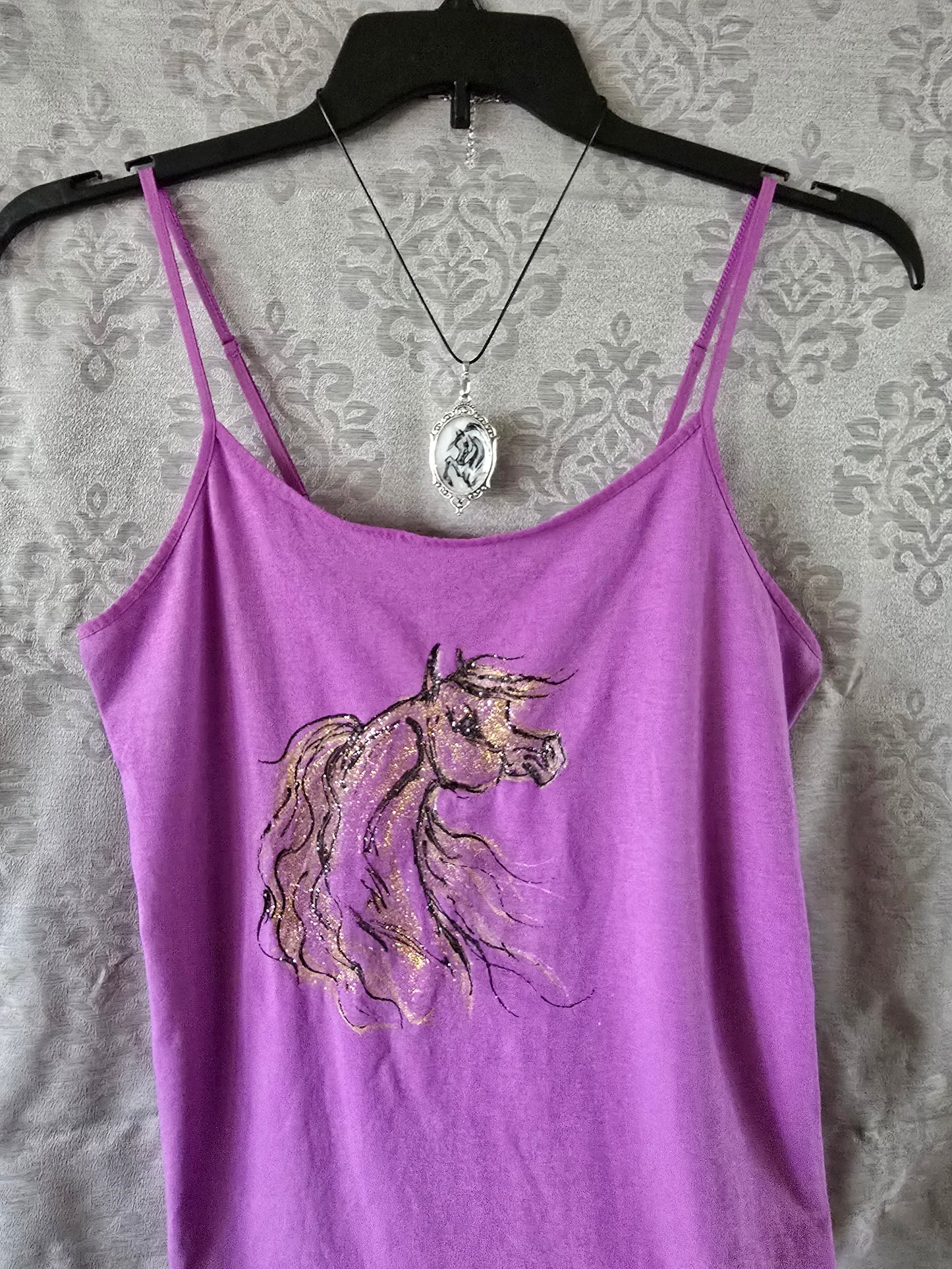 Hand-Painted Arabian Horse Cami — Original Wearable Art