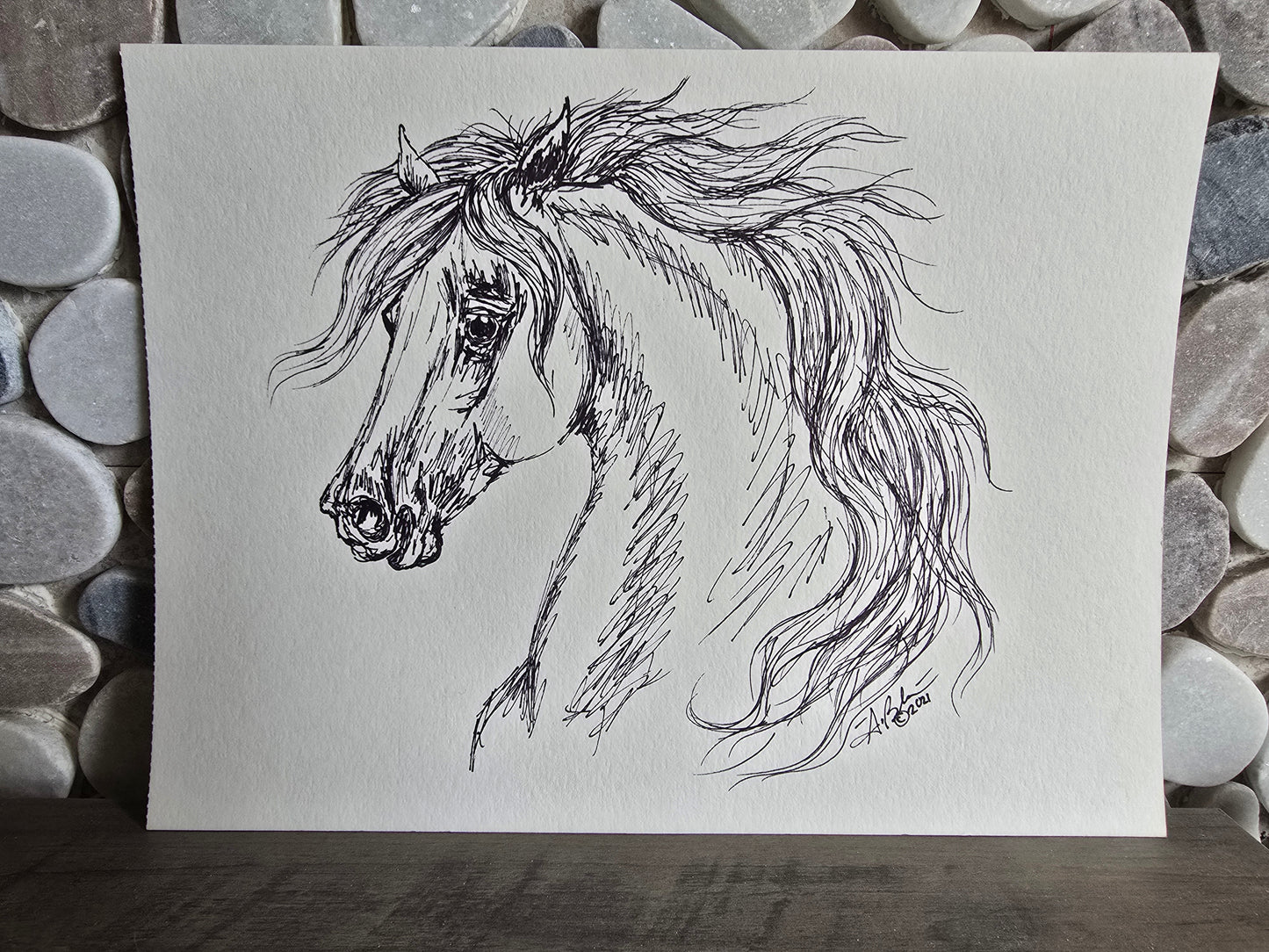 Horse Original Pen & Ink Drawing