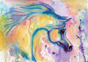 Arabian Horse Watercolor Art Print "Serenity" open edition signed
