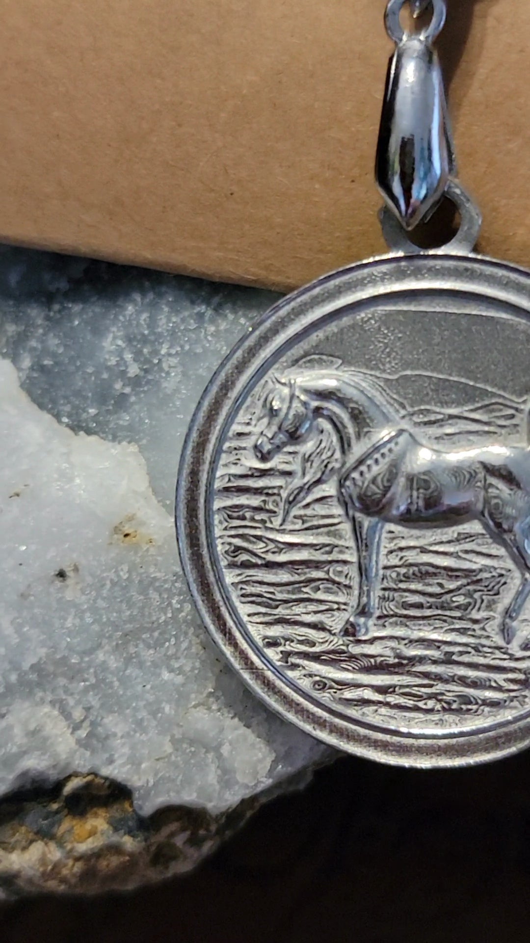 Pewter Desert Bedouin Stallion Arabian Horse Pendant Set