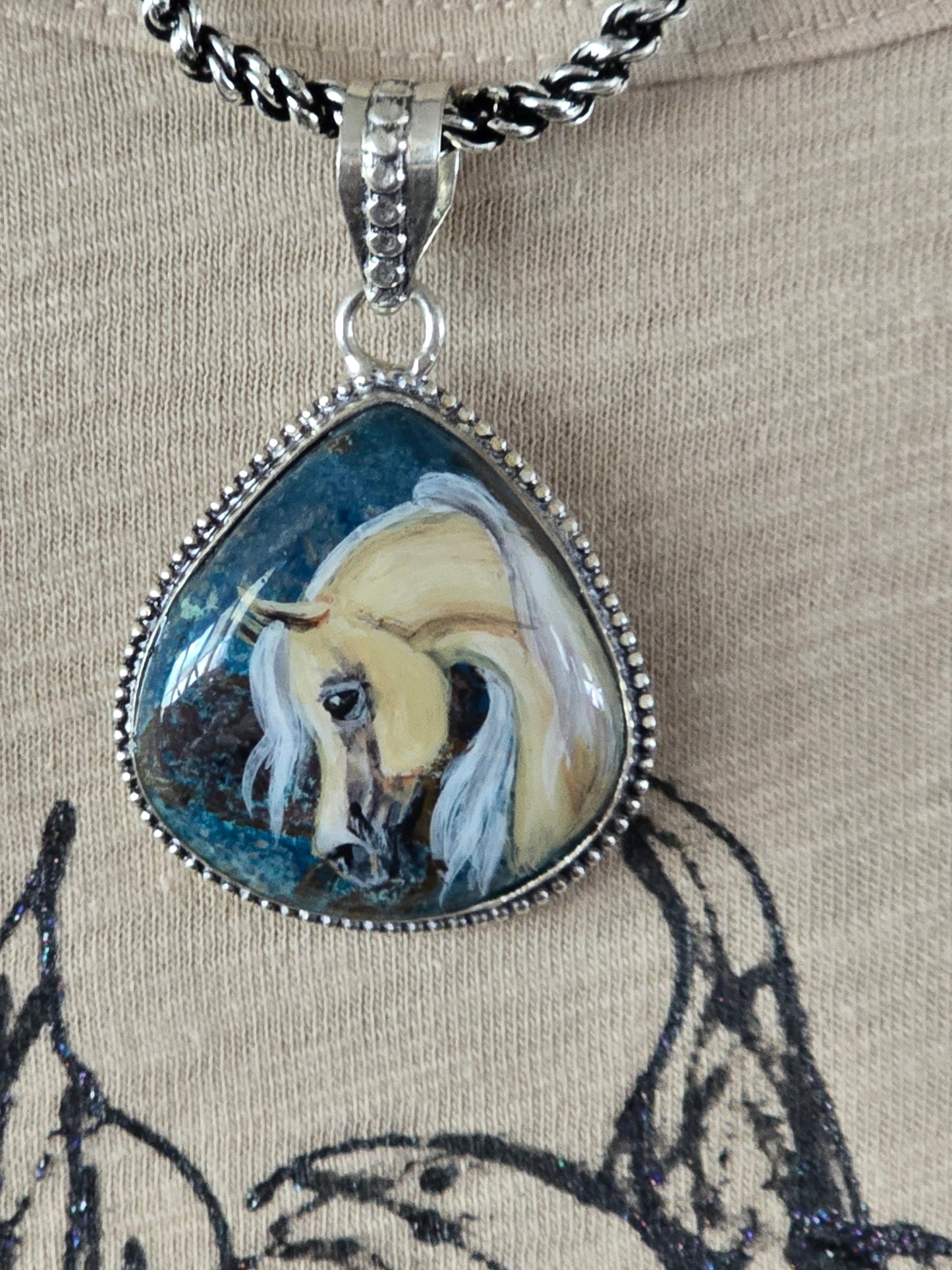 Hand-Painted Arabian Horse T-Shirt — Original Wearable Art