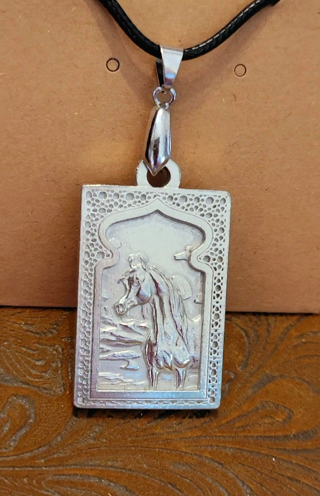 Moroccan Prince Pewter Arabian Horse necklace