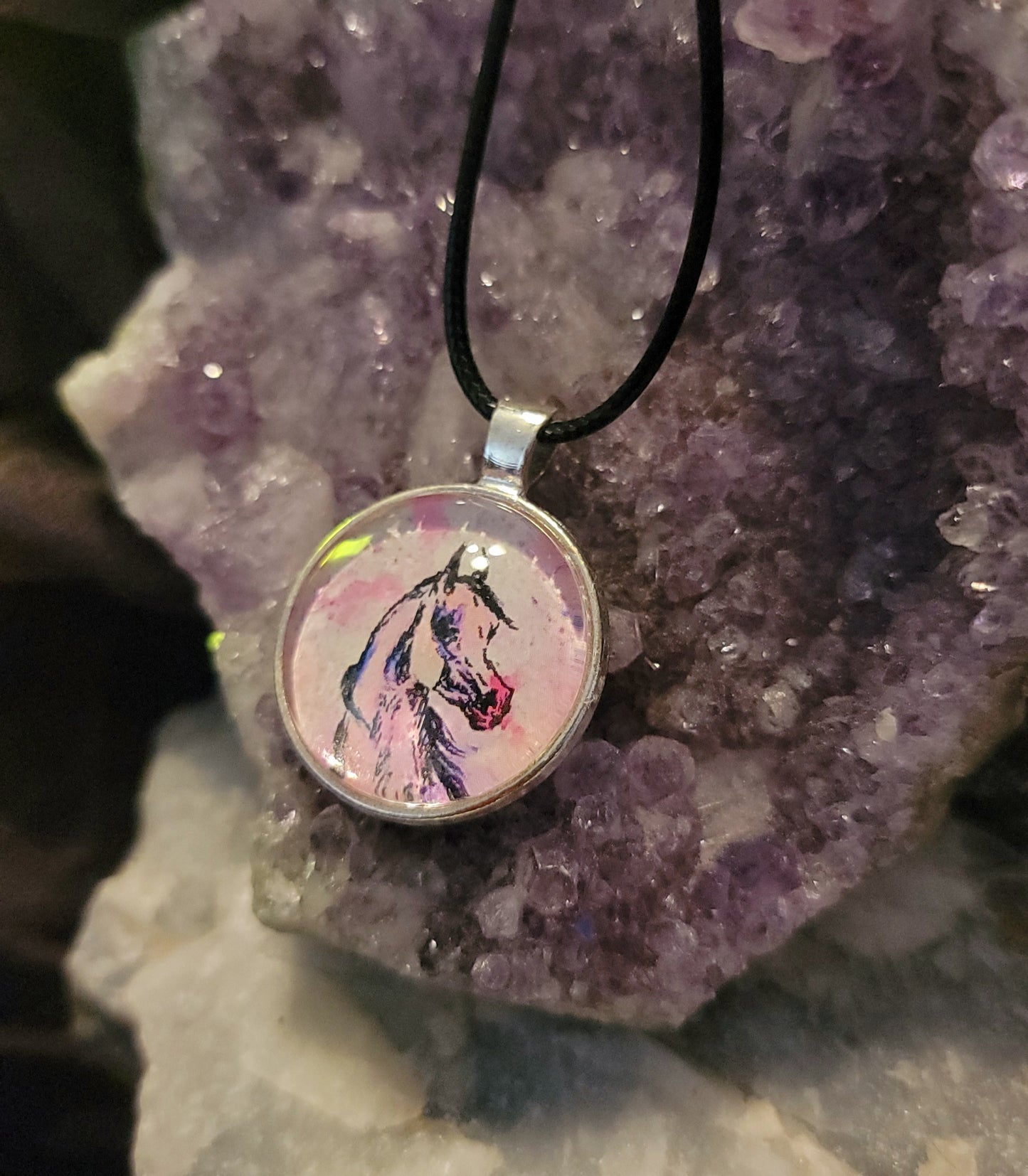 Arabian Horse Art Print Pendant Necklace