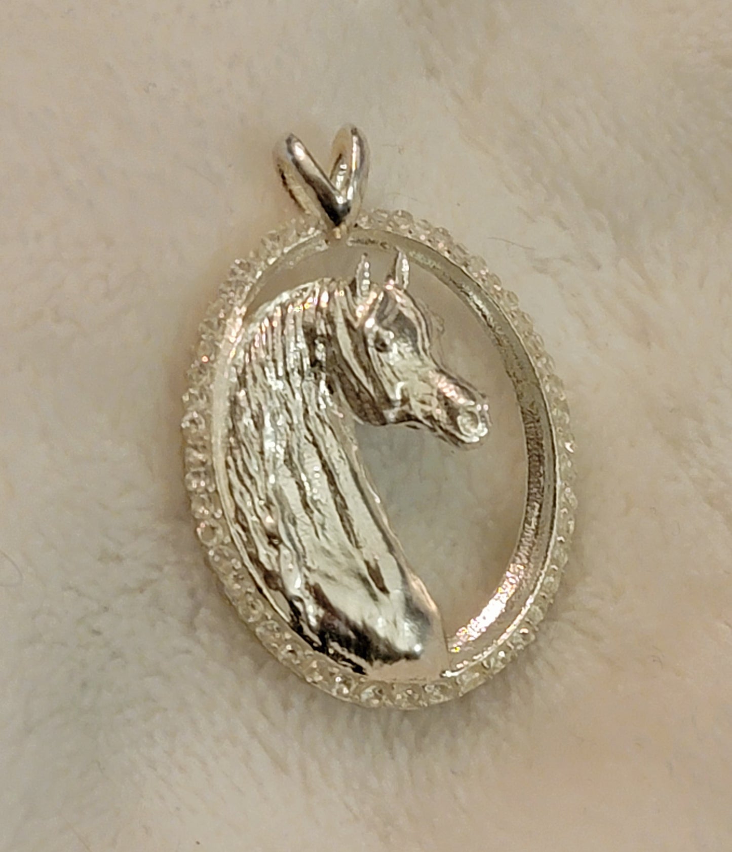 Sterling Silver Arabian Horse CZ Diamond Pendant