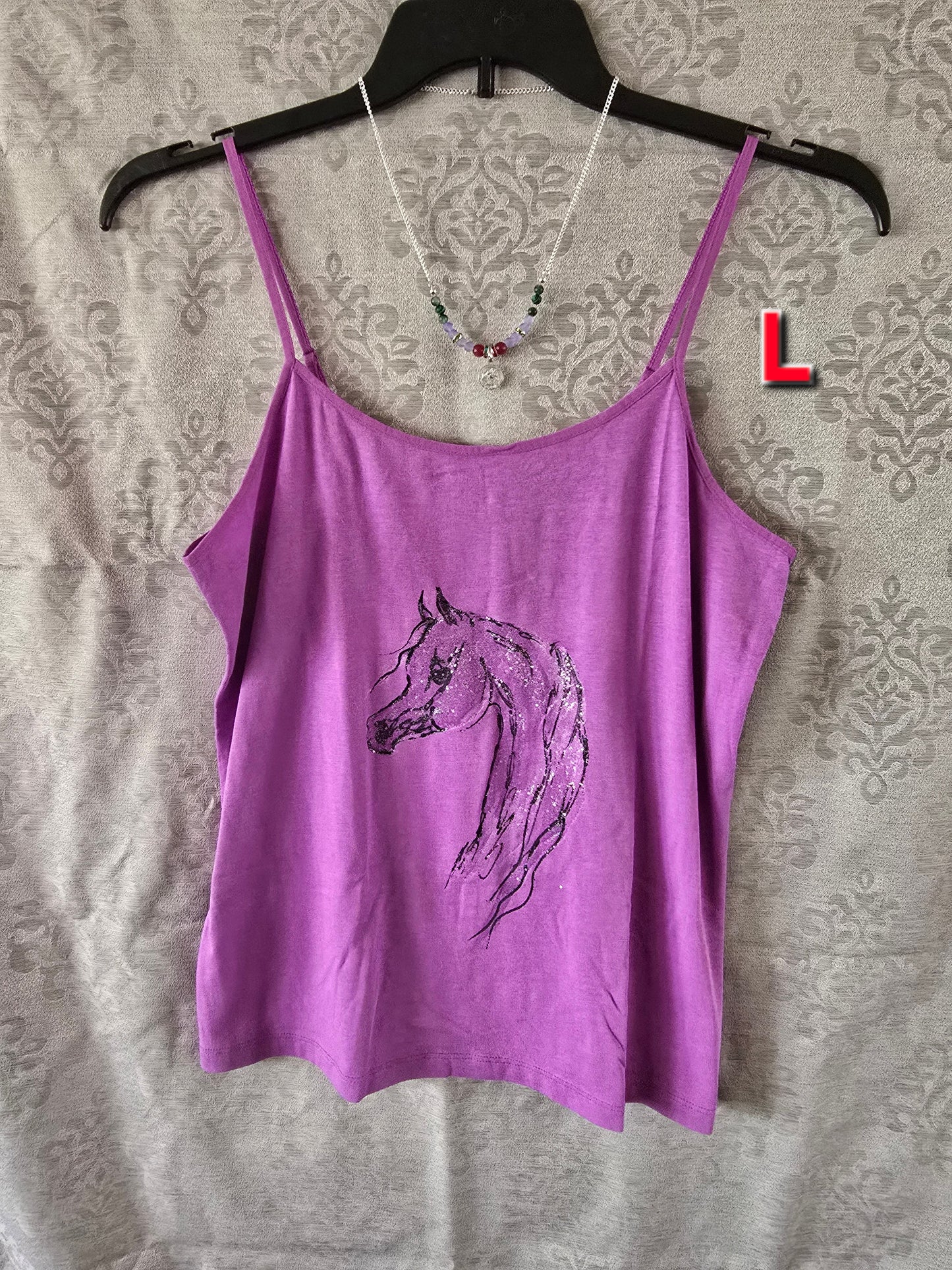 Hand-Painted Arabian Horse Cami — Original Wearable Art