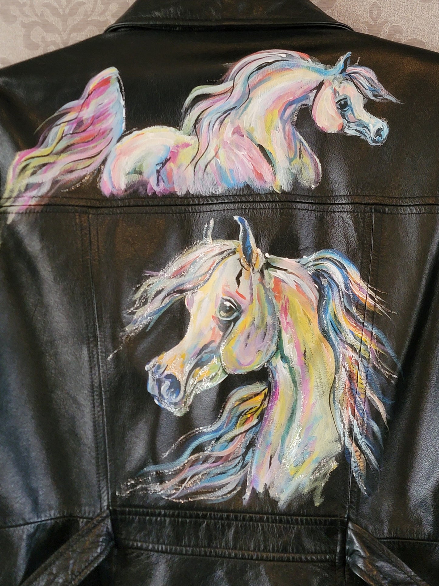 Hand-Painted Arabian Leather Jacket – Women's Small