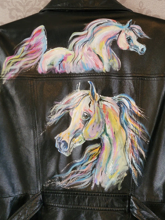 Hand-Painted Arabian Leather Jacket – Women's Small