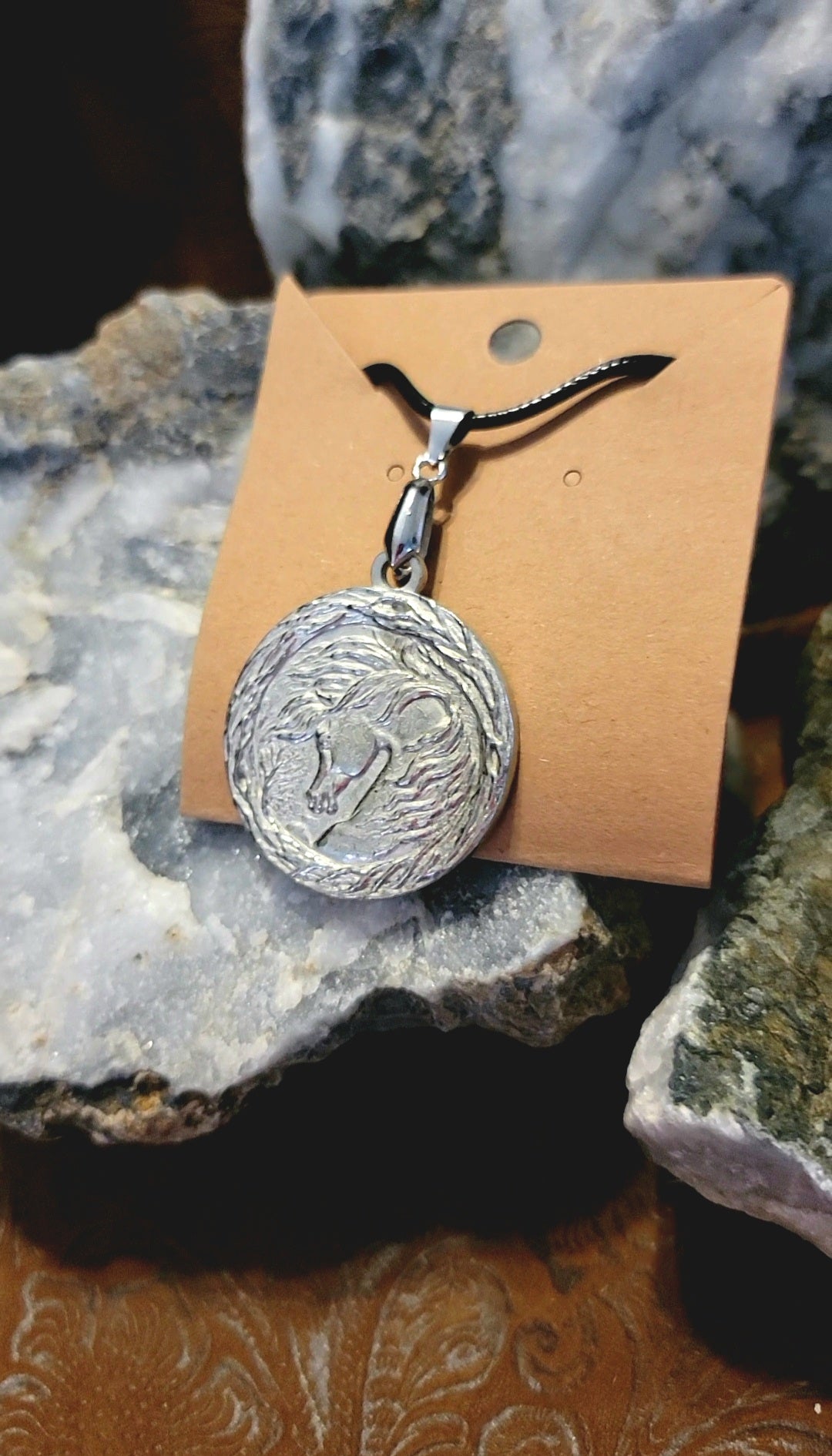 Pewter Arabian Horse Cherry Blossom Pendant
