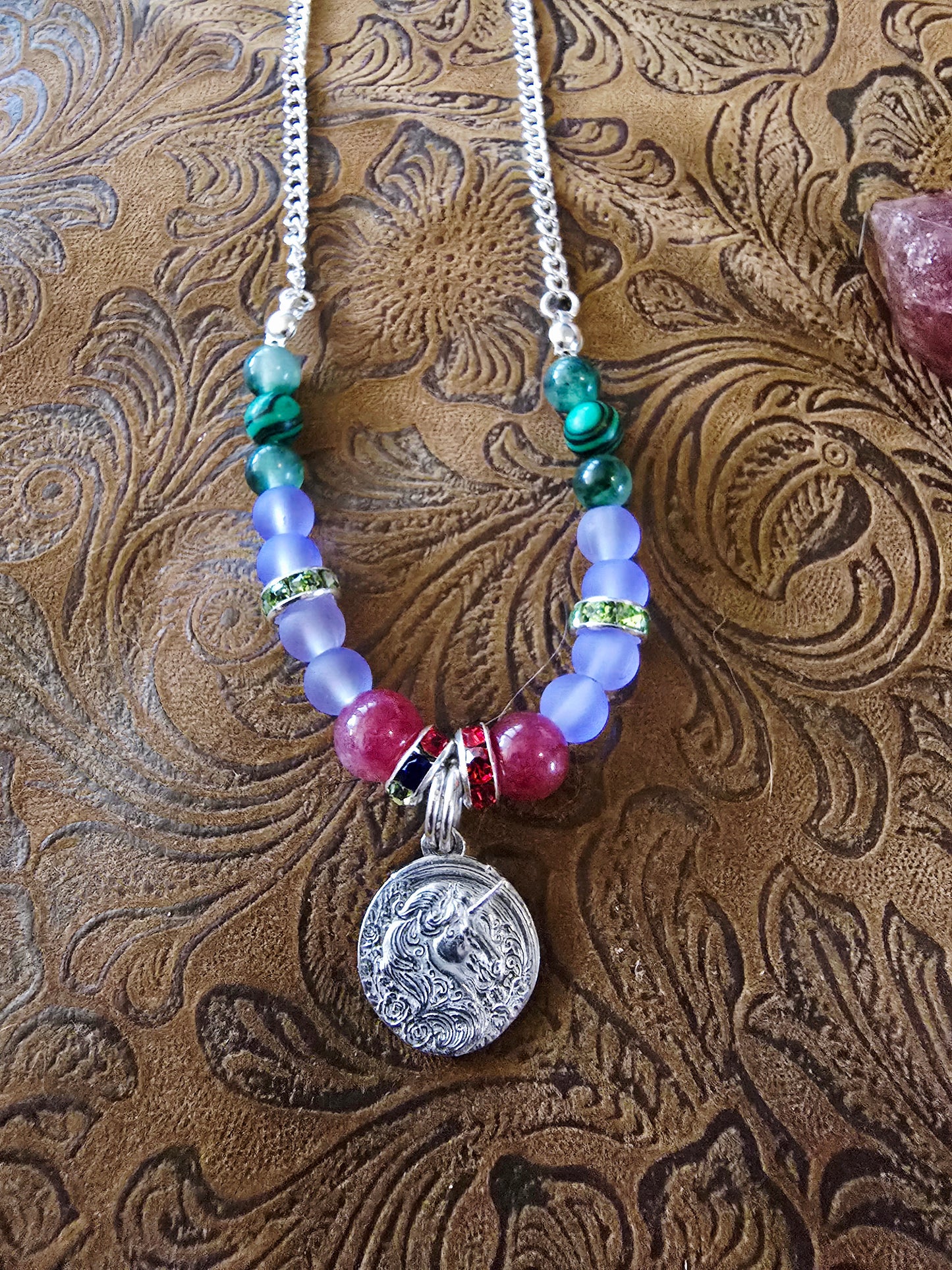 Enchanted Meadow — Unicorn Pewter Necklace
