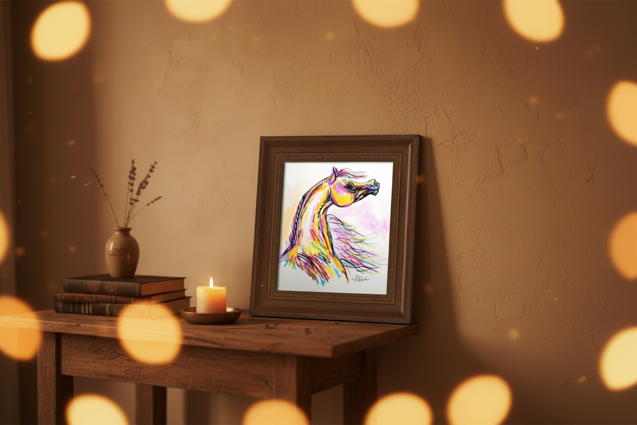 Arabian Horse — Original 9x12" Multimedia Painting