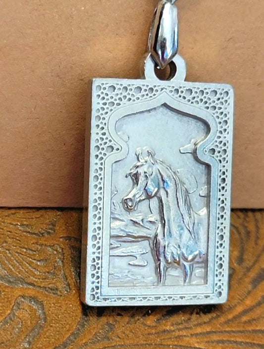 Moroccan Prince Pewter Arabian Horse necklace