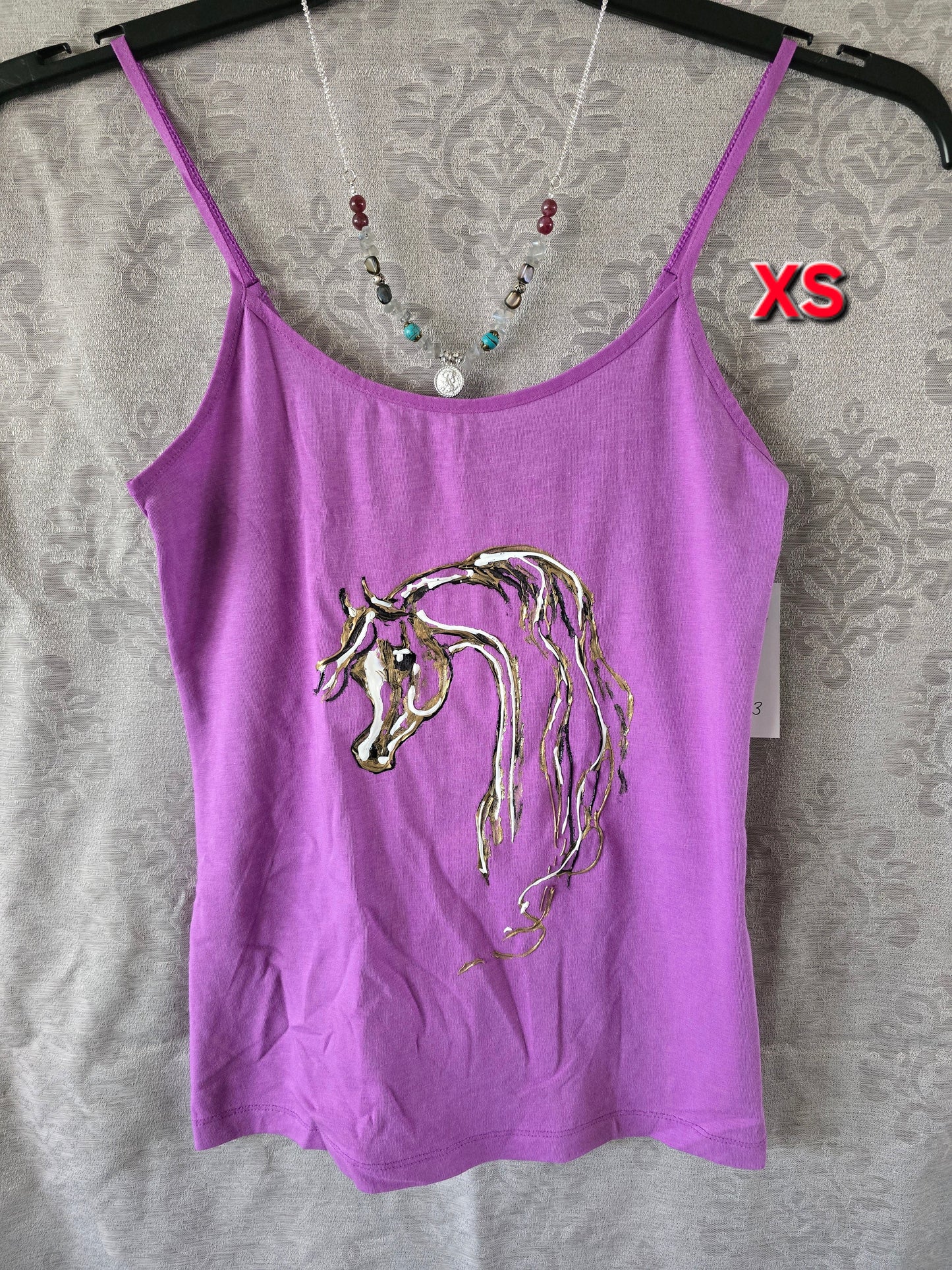 Hand-Painted Arabian Horse Cami — Original Wearable Art