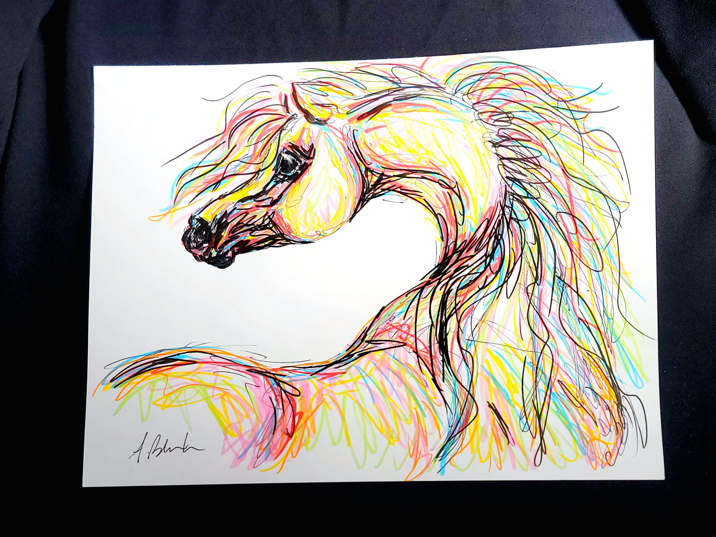 Luminous — Original 9x12" Multimedia Horse Painting