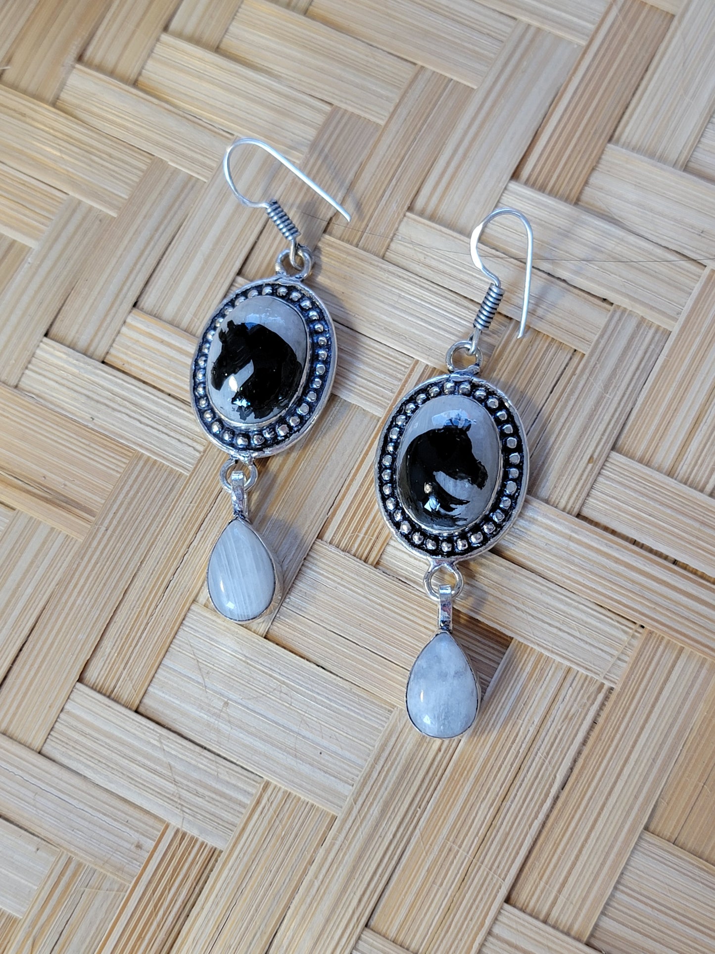 Sterling Silver Moonstone Arabian Horse Silhouette earrings