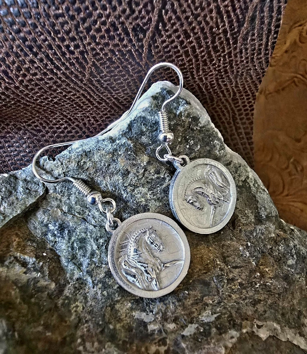 Dressage Horse Pewter Earrings Equestrian Jewelry Horse Earrings