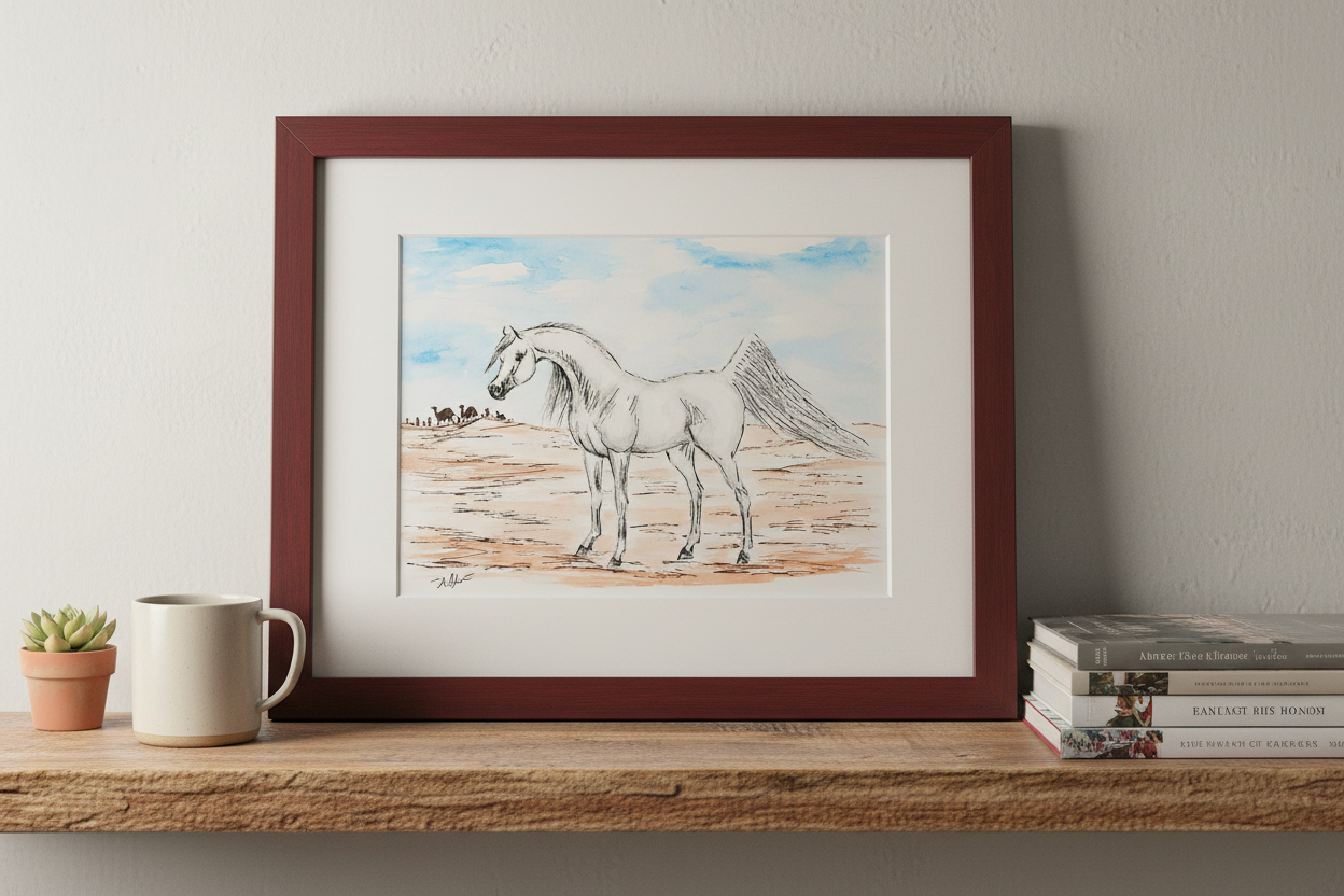 Desert King — Original Ink & Watercolor Painting