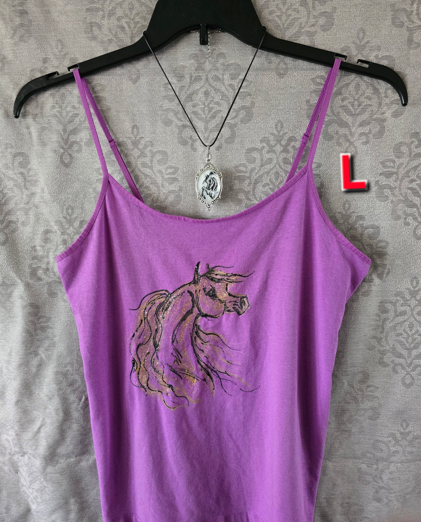Hand-Painted Arabian Horse Cami — Original Wearable Art