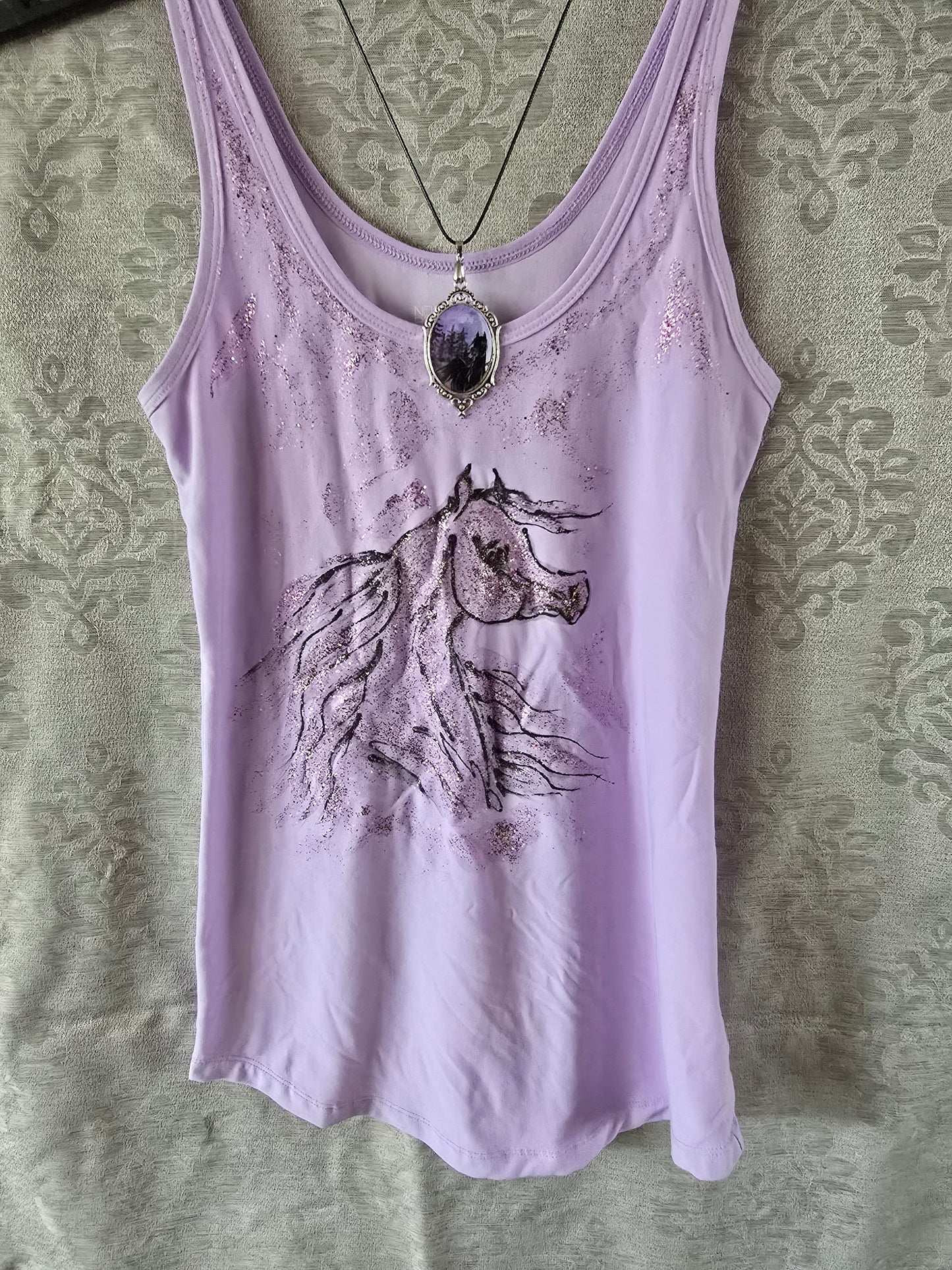 Hand-Painted Arabian Horse Tank — Original Wearable Art
